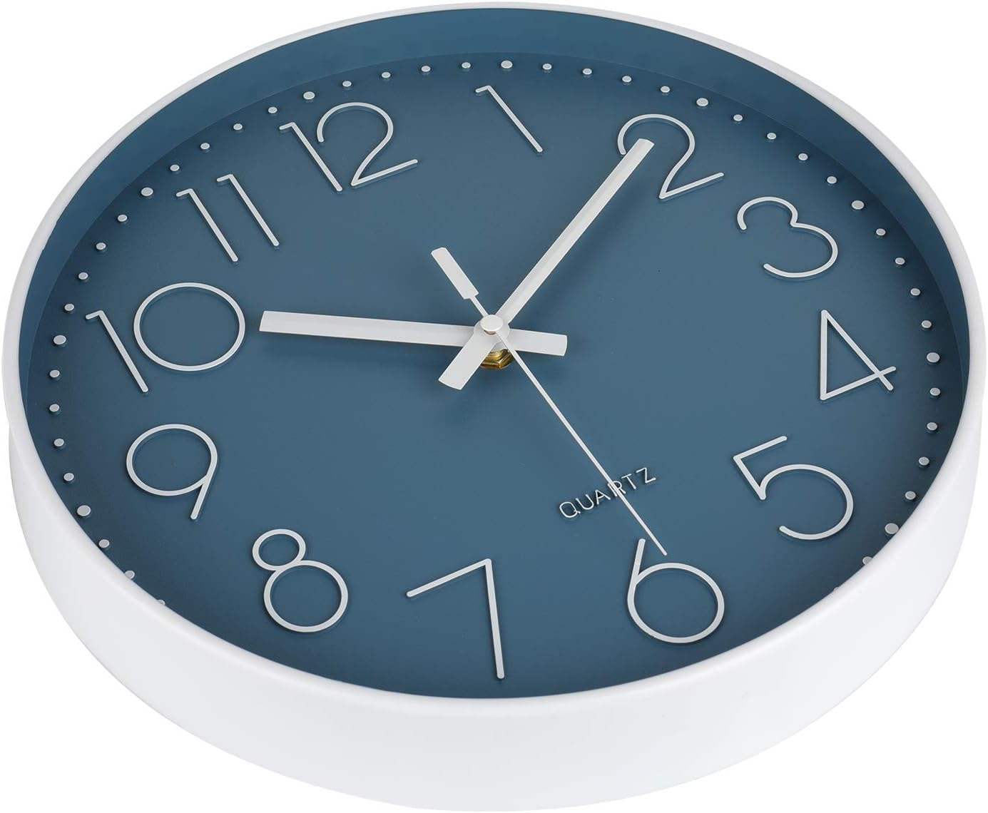 12 Inch Silent Non-Ticking Battery Operated Quality Quartz round Wall Clock Modern Decor Clock for Home Office Bedroom (Cerulean Color) image number 3