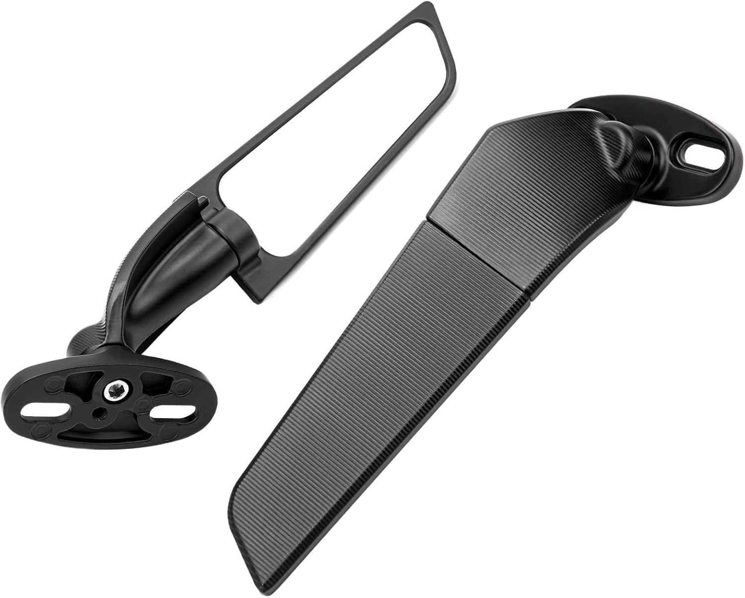 2PCS Modified Motorcycle Wing Rearview Mirrors, Motorcycle Mirrors Rear View with Convex Glass Surface, Motorcycle Accessories for KAWASA 250 300 400 650 H2 H4 image number 2