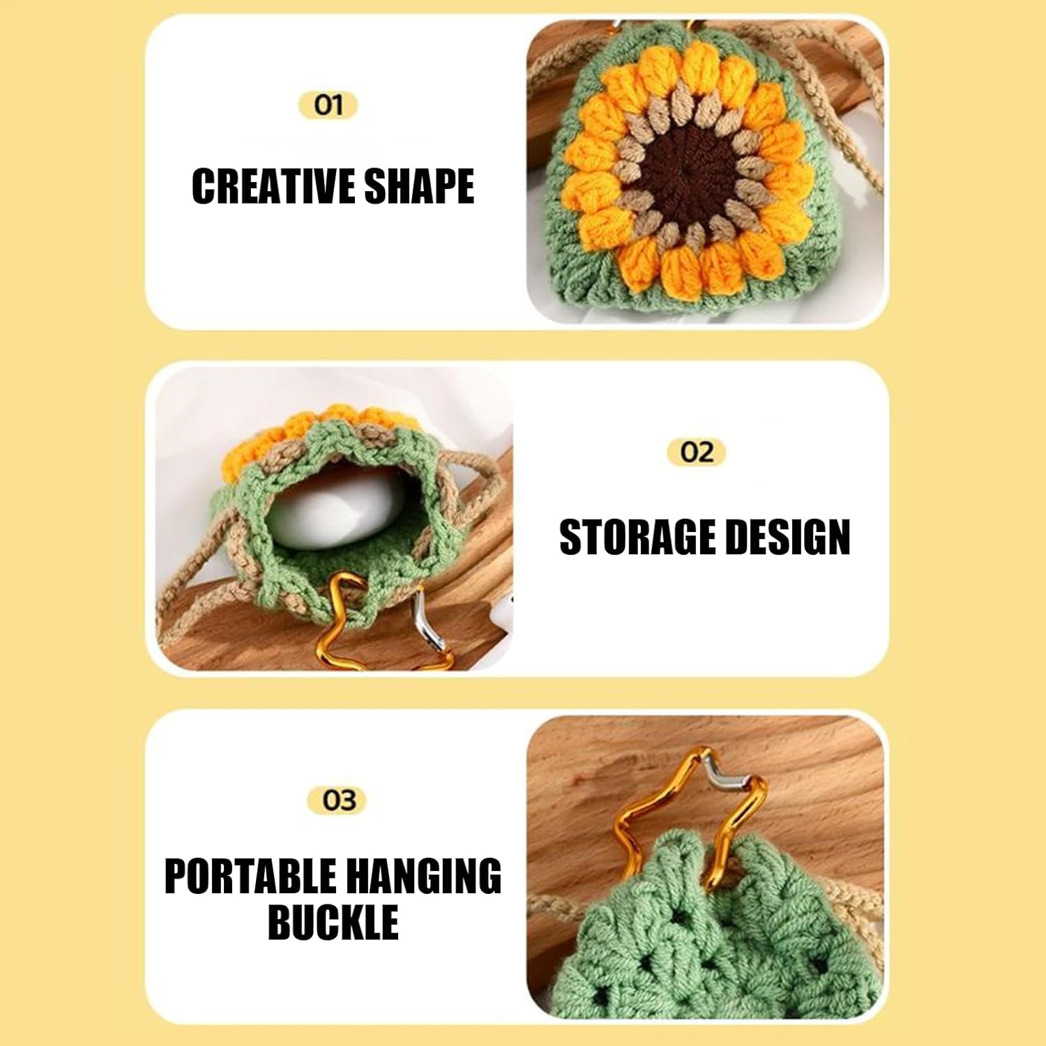 Wjnflqn Coin Bag Key Ring - Sunflower Key Ring | Secure Protective Bag for Cards and Keys When Travelling School Handbag image number 1