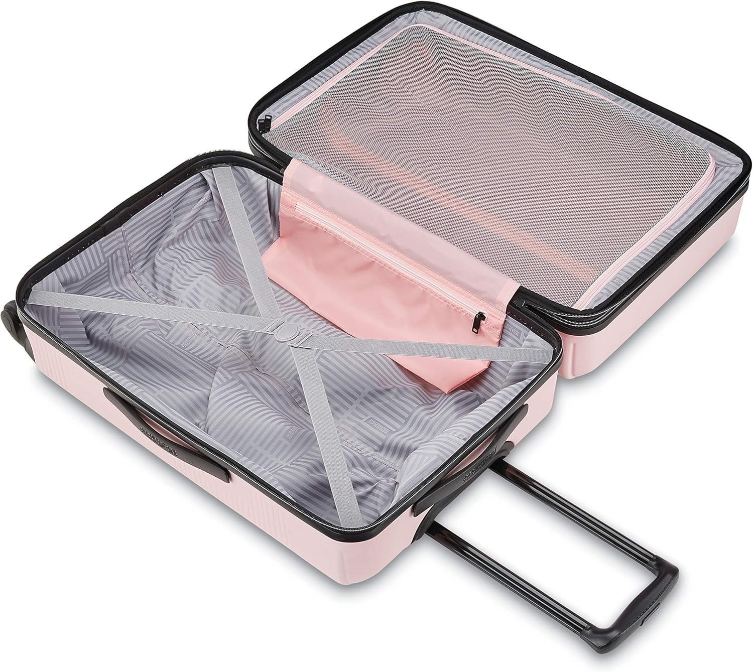 American Tourister Stratum XLT Expandable Hardside Luggage with Spinner Wheels, Petal Pink, Checked-Medium 24-Inch, Stratum XLT Expandable Hardside Luggage with Spinner Wheels image number 4