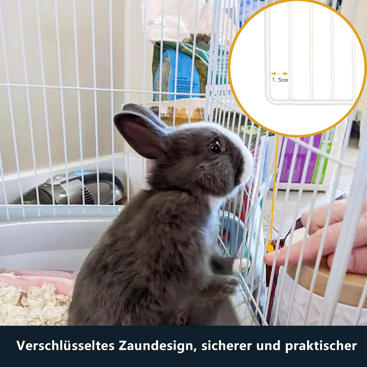 Lxvckly Pet Playpen, Small Animals Playpen, DIY Encrypted Metal Wire Rabbit Fence, Guinea Pig Cage, Kitten Playpen, Indoor & Outdoor Yard Fence for Small Animals, White image number 4