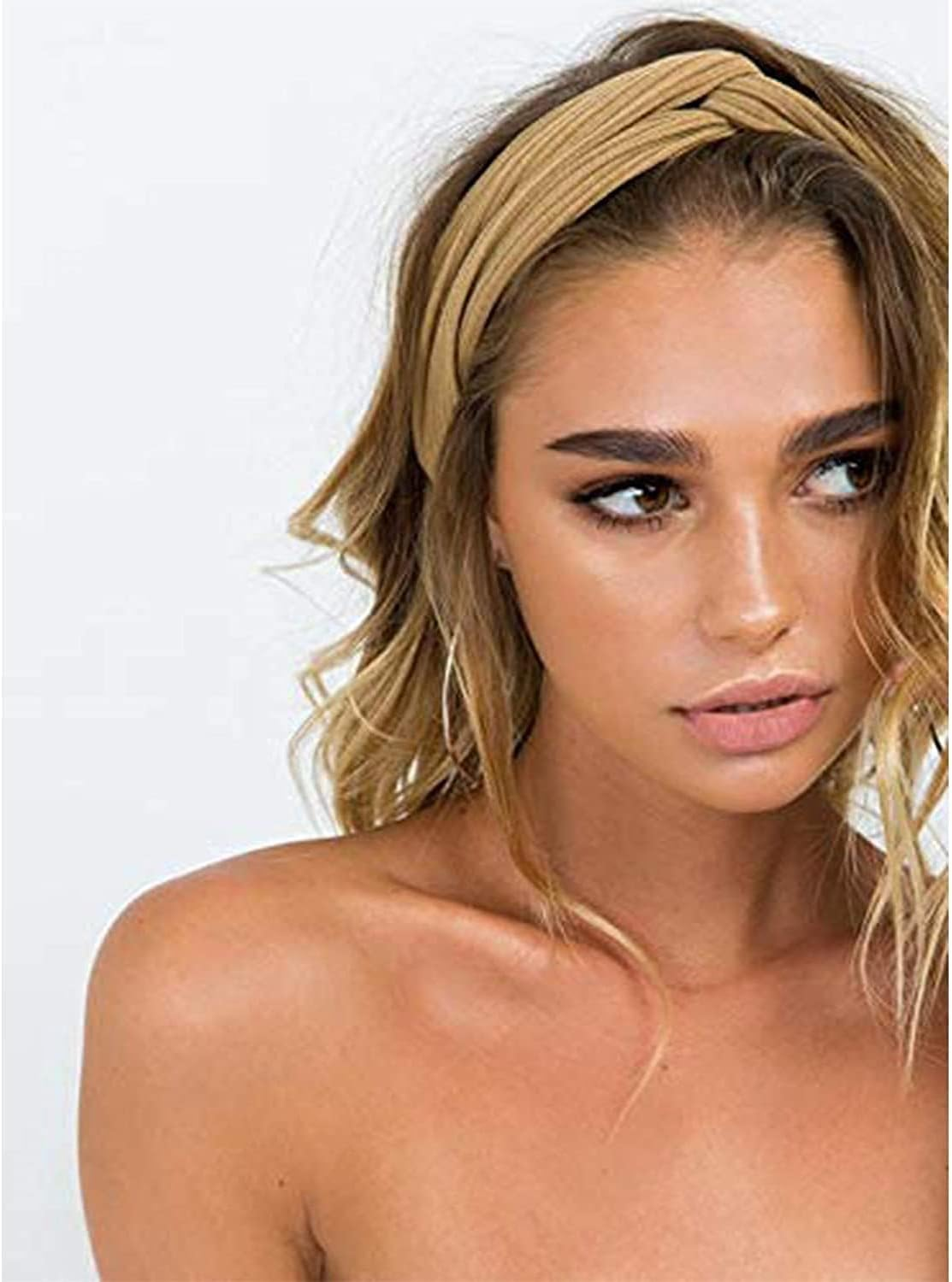 AQOKKA Headbands for Women Criss Cross Vintage Head Wrap Boho Headband Elastic Hair Accessories 8 Pack - 8 Pack Cross Ribbing Elastic Band Da image number 5