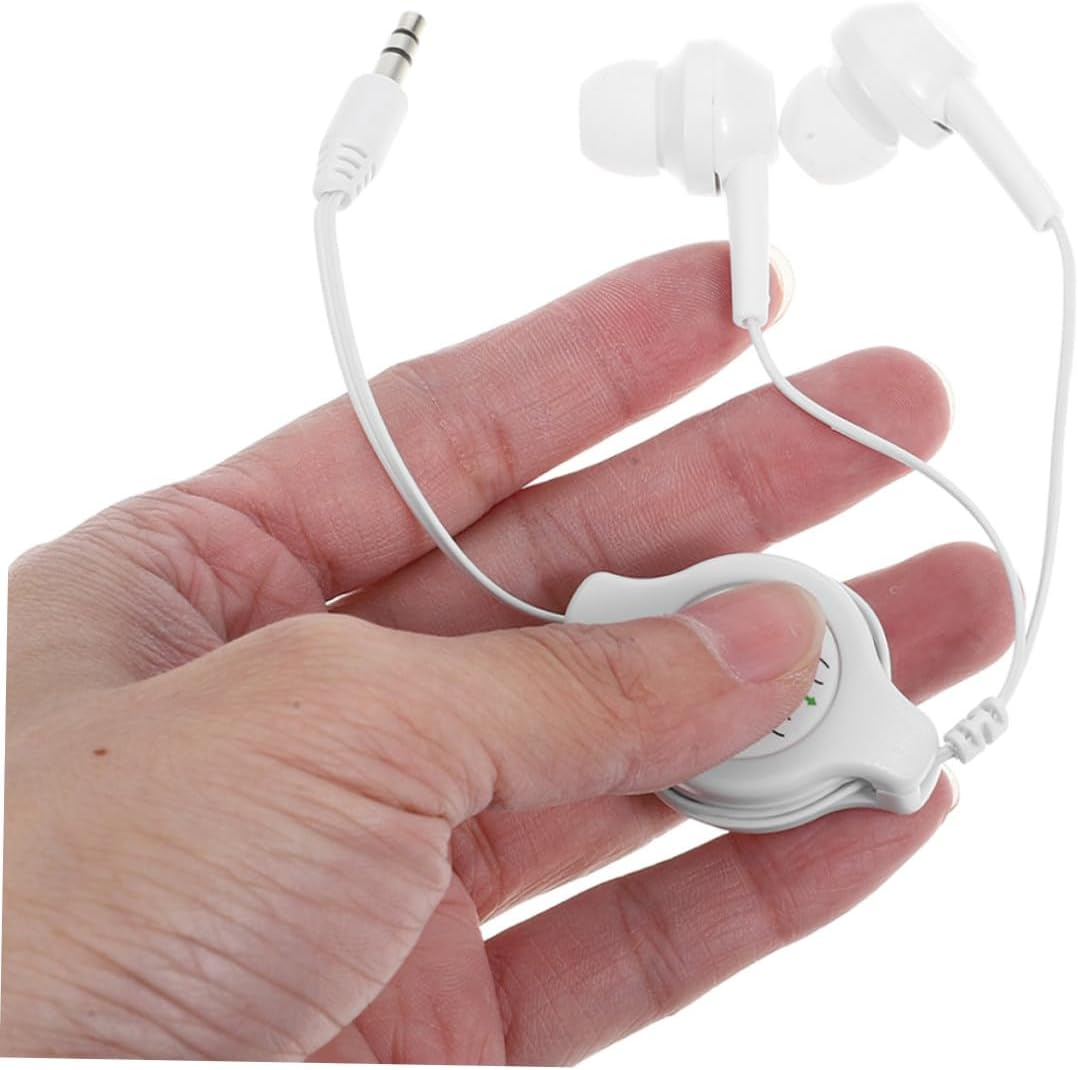 Kisangel 2Pcs Retractable Wire Ear Headphones In-Ear Earbuds Portable Lightweight Noise Reduction for Outdoor Travel Exercise image number 5