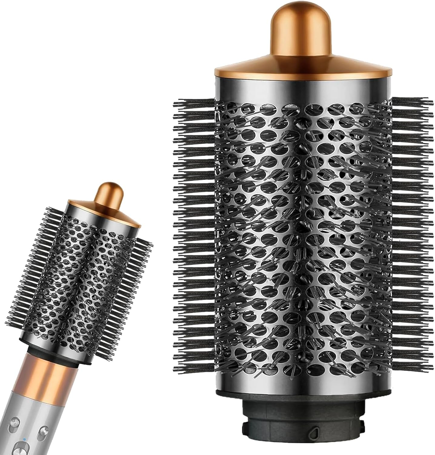 Chuancheng Upgraded Large round Volume Brush for Dyson Airwrap Attachments, Volume Attachment Brush for Flat Hair, Gold