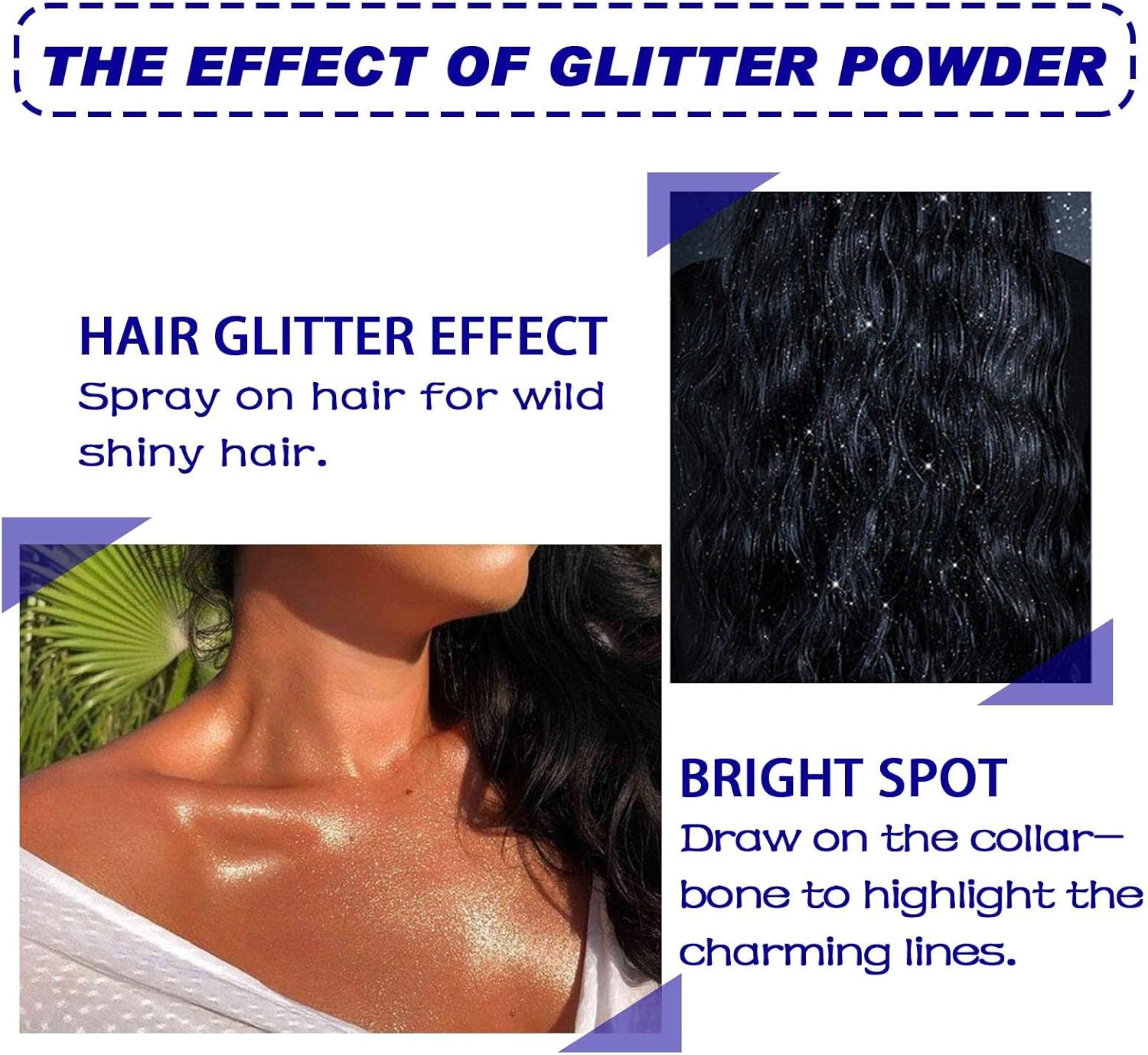 Eigell 60Ml Shiny Glitter Spray Sparkly Shimmery Glow Hair Highlighter Holographic Sprays Glitter Spray for Party Nightclub image number 4