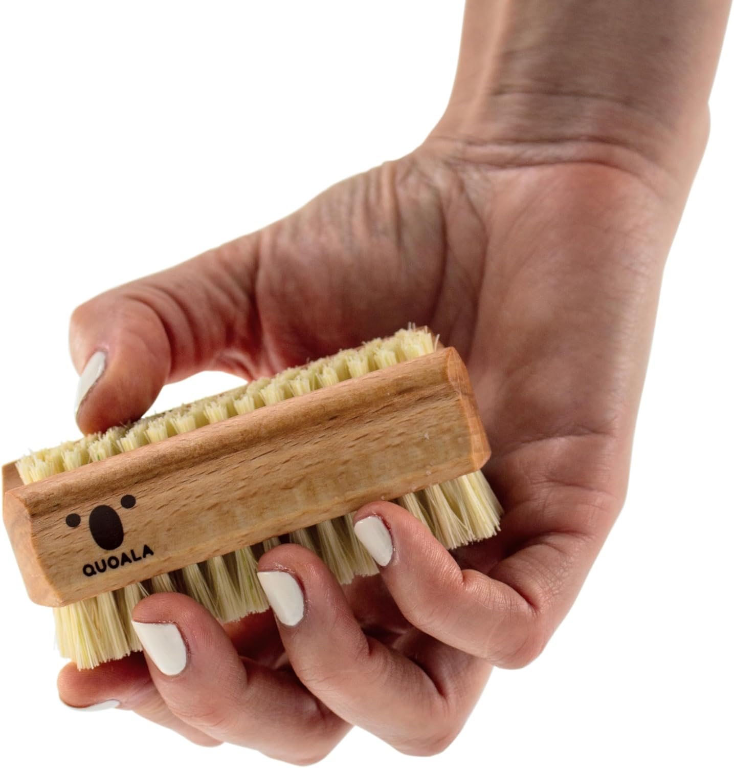 QUOALA Double-Sided Hand & Nail Brush Made of FSC Beech Wood with - for Deep Cleaning, Manicure, Pedicure - Environmentally Friendly, Ergonomic - Made in Germany by QUOALA (Sisal Bristles/Vegan)