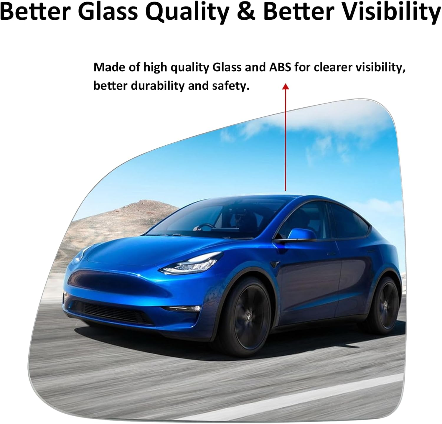 LOIYLLEN Left Side Mirror Replacement for Tesla Model Y 2019 2020 2021 2022 2023 2024, Modely - Left Side Mirror Glass, Rear View Mirrors Glass with Power Heated
