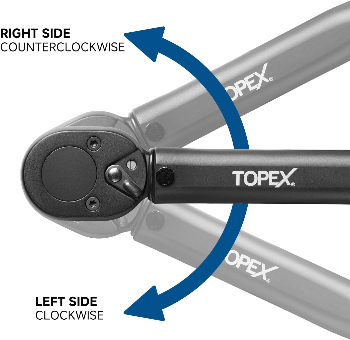 TOPEX 1/2" Drive Click Torque Wrench, 20-220 Nm / 14.7-162.2 Ft-Lb, Dual Scale, &plusmn;4% Accuracy, Reversible Ratchet, Durable Carbon Steel, Heavy Duty for Automotive & Mechanical Use image number 4