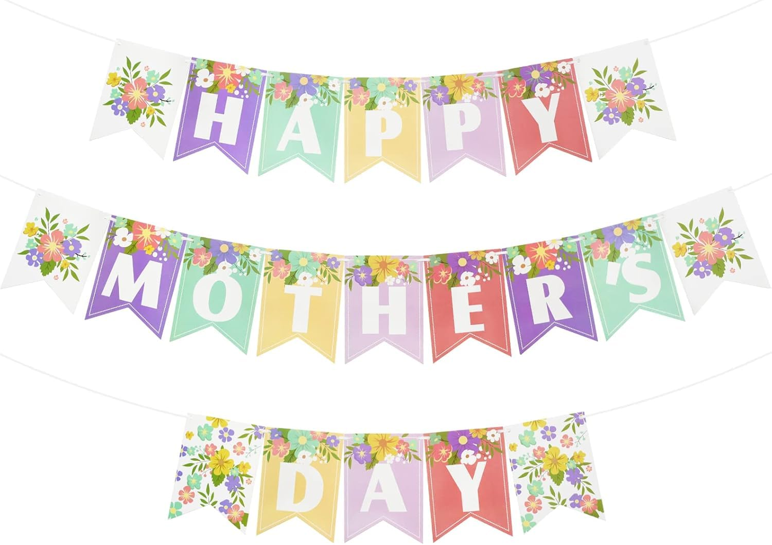 Happy Mother&rsquo;S Day Banner Happy Mom Day Colorful Decorations Home Party Supplies for Door Tree Window Hanging Decor