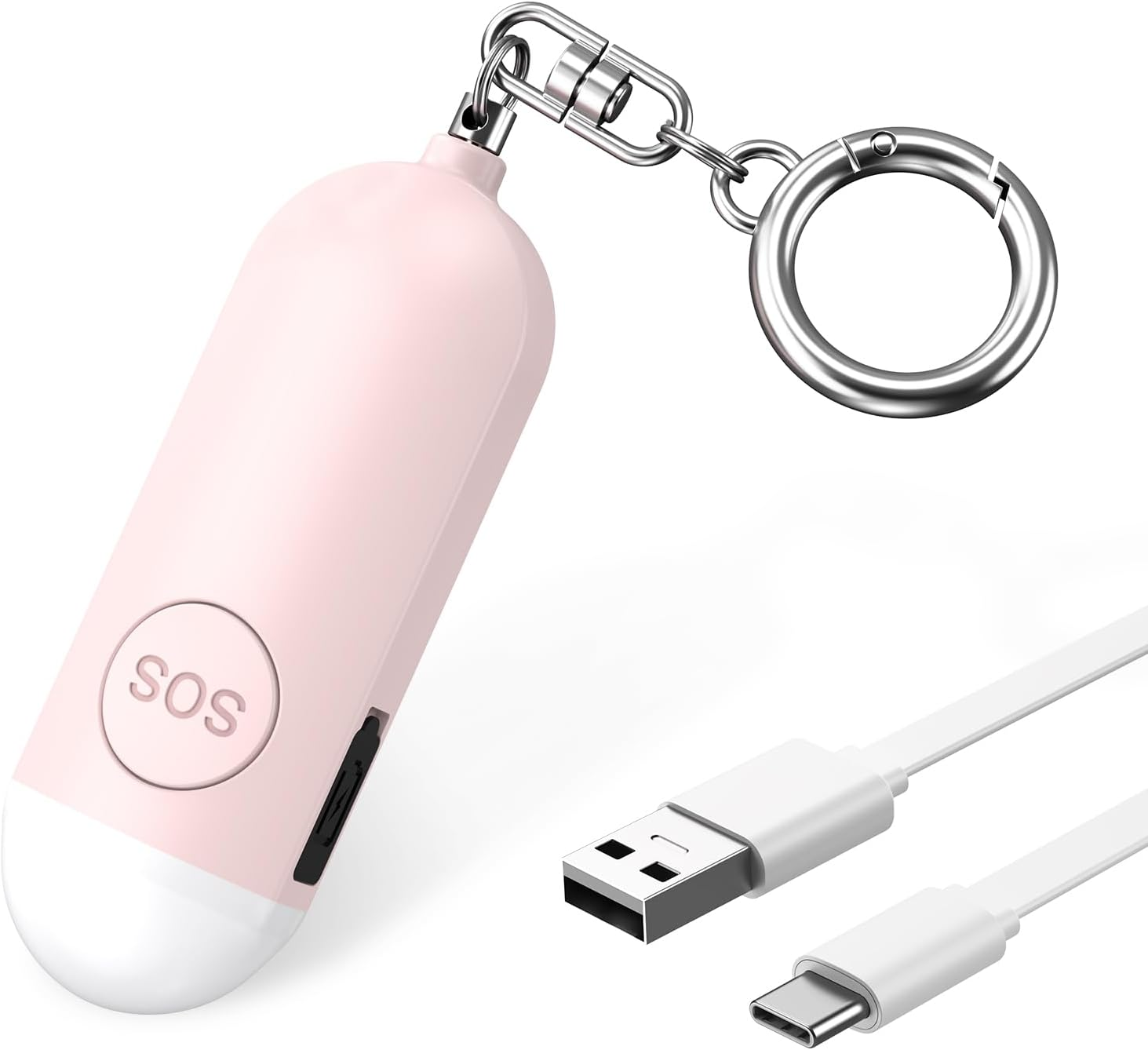 OQIMAX 2Pcs Personal Alarm for Women, 130 Db Siren USB Rechargeable Alarm Keychain & Safety Alarm with LED Flashlight Small Loud Personal Alarm Keyring for Women Children Seniors Blue