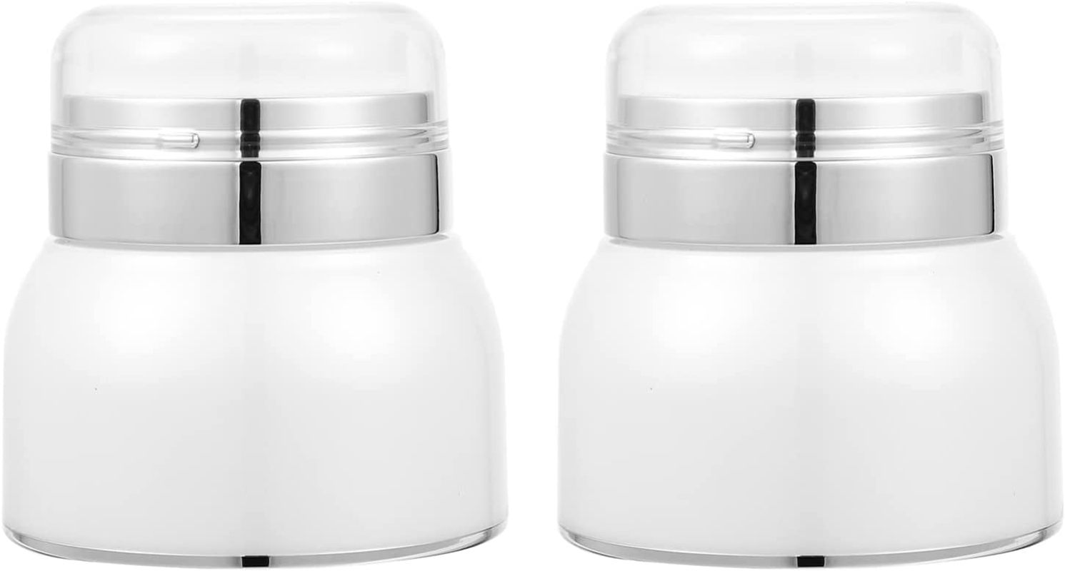 Lurrose Travel Skincare Containers 2Pcs Airless Pump Jars Lotion Dispenser with Pump Acrylic Airless Cosmetic Container for Toiletries Moisturizer Cream, 30Ml Travel Toiletries Containers image number 1