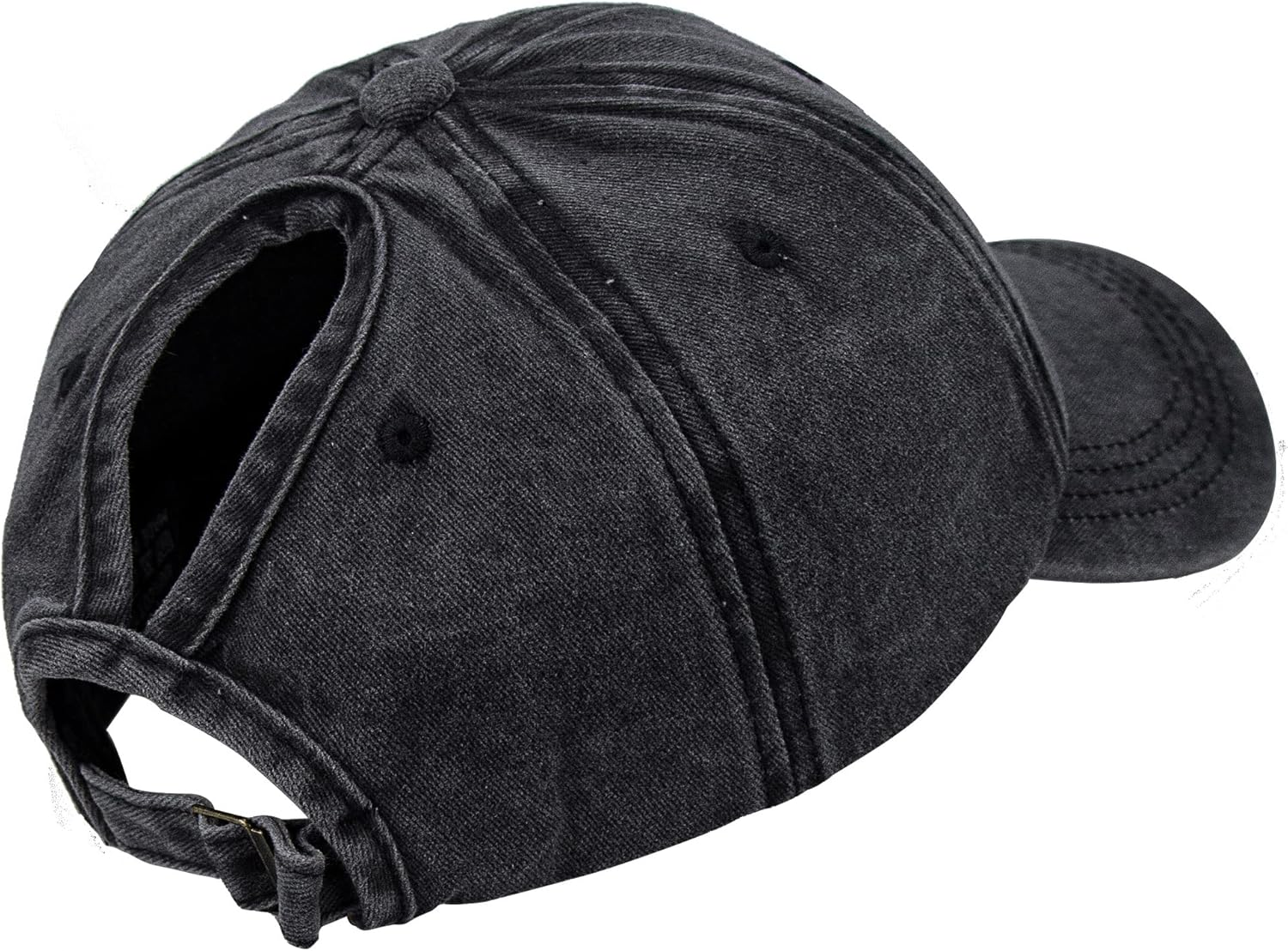 Eohak Ponytail Baseball Hat Distressed Retro Washed Womens Twill image number 6