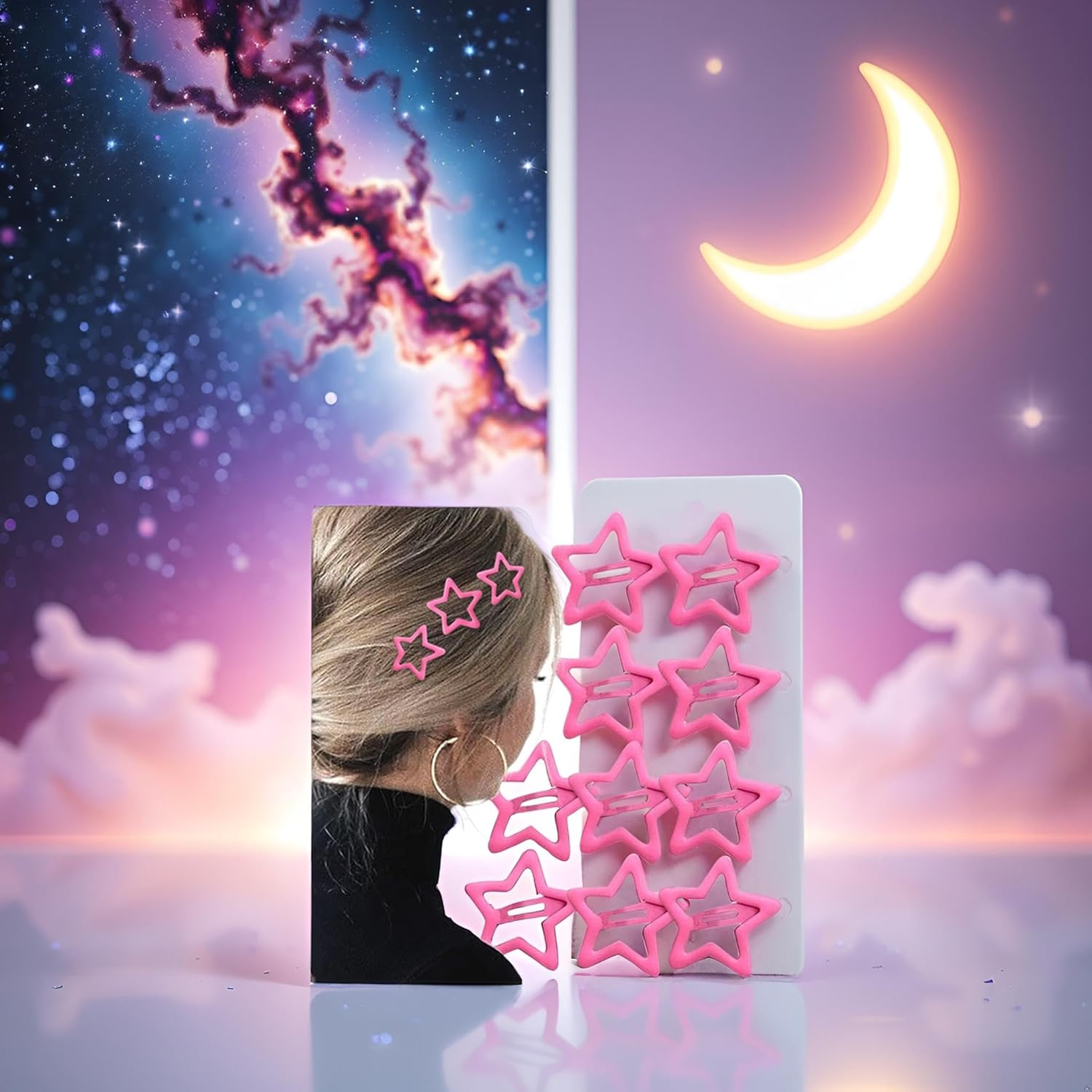 Pack of 10 Pink Star Hair Clips Women'S Hair Clips Small Stars Hair Clips Pink Star Hair Clip Hair Accessories Girls Hair Accessories Women Hair Clip