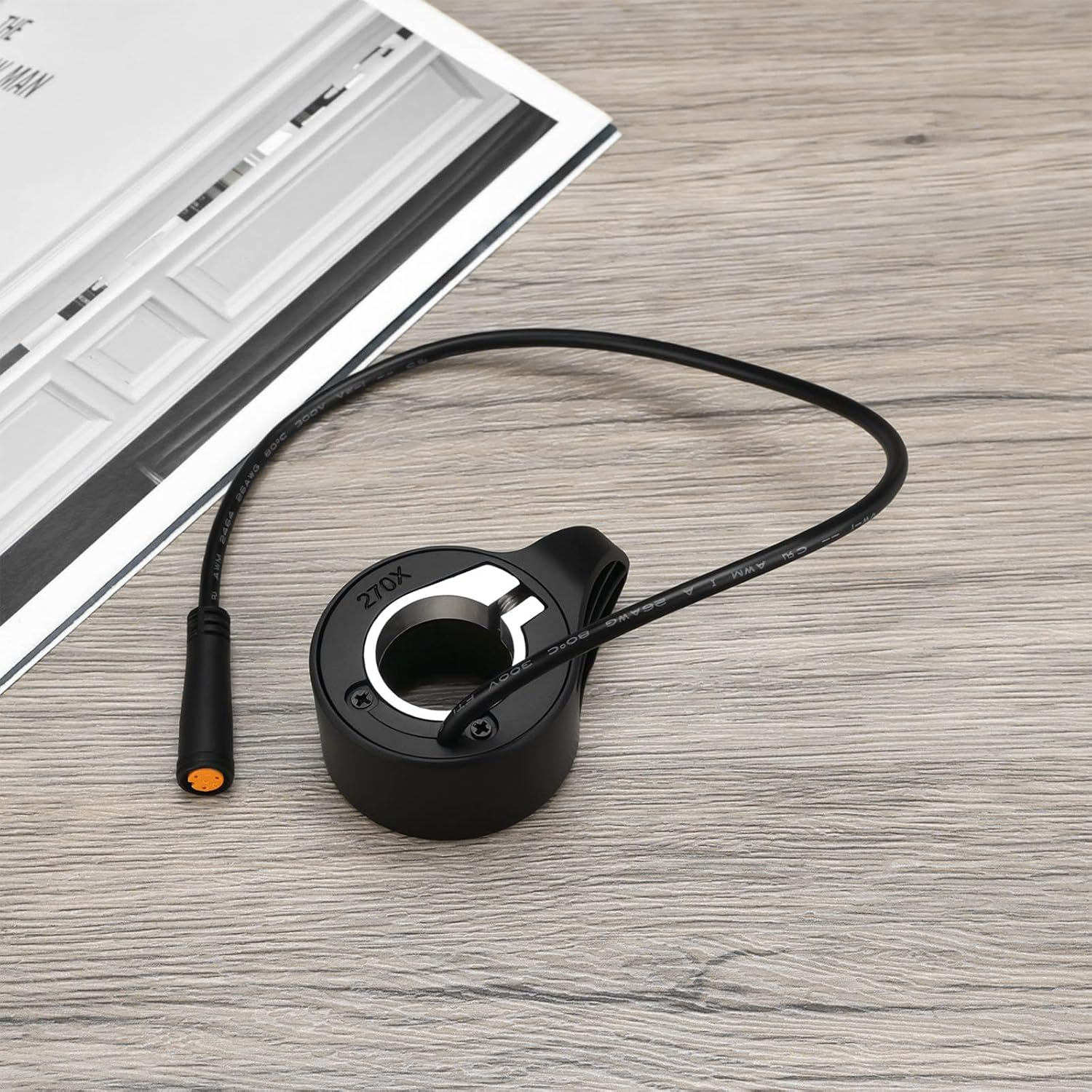 Emsea 270X Thumb Throttle Electric Bike Thumb Throttle 3 Pin Female Connector Speed Throttle for 22-23Mm Handlebar, Compatible with Super73 image number 2