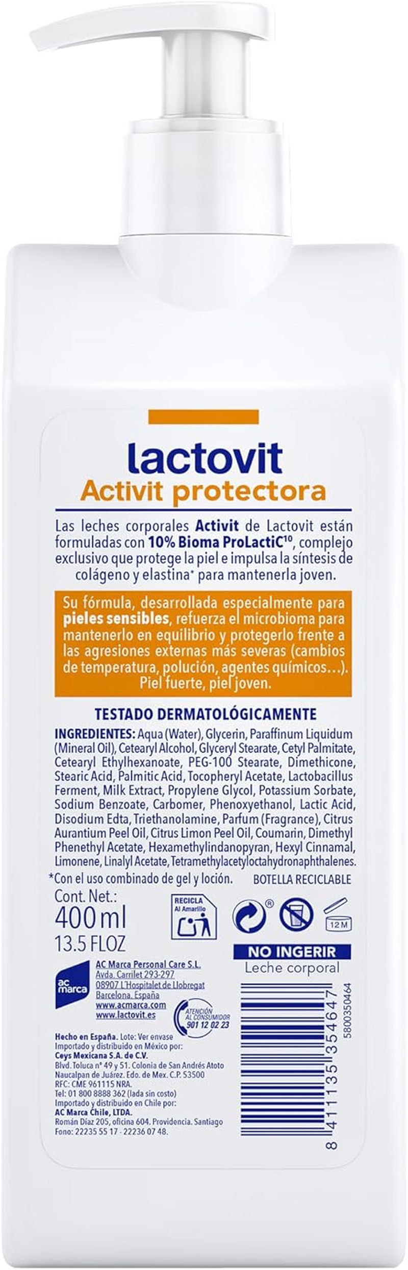 Leche Corporal Protectora Activit. Para Pieles Normal image number 1