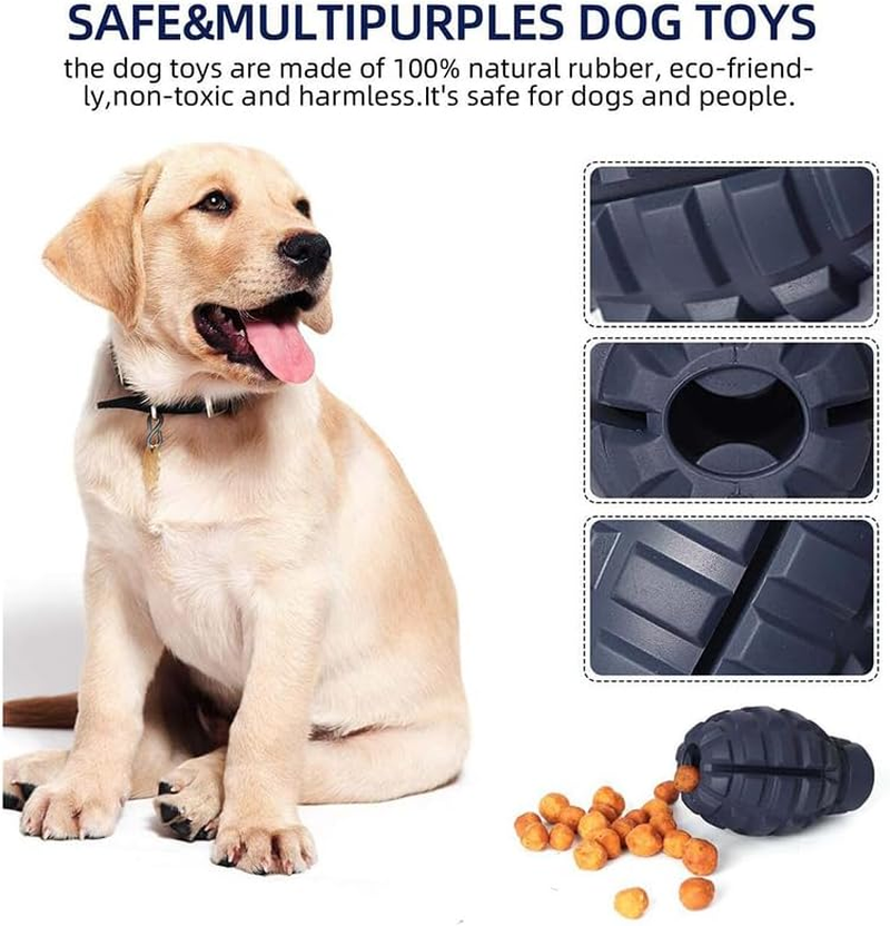 PETOPIA Ultra Tough Dog Toy, Made of 100% Natural Rubber, Specially Crafted for Aggressive Chewers at All Ages, 2 in 1 Dog Snacks Toy and Dog Chew Toy, Teeth Cleaning Benefits, Hand Grenade image number 3