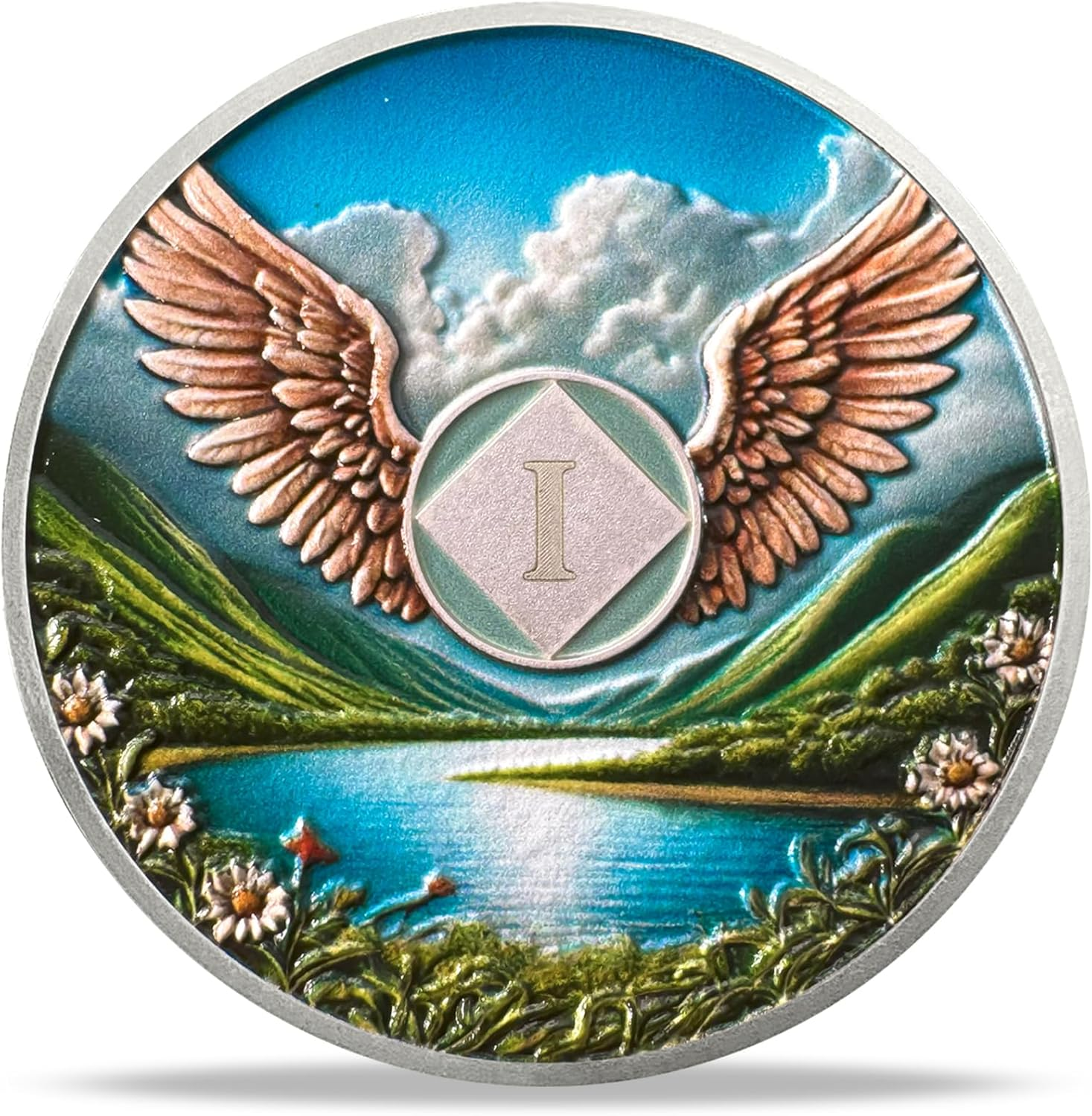 2 Year NA Sobriety Coin - NA Medallions with Wings and Scenic Sobriety Chips NA Coins - Ideal Narcotics Anonymous Gifts for Men ＆ Women Celebrating Recovery and Living Clean