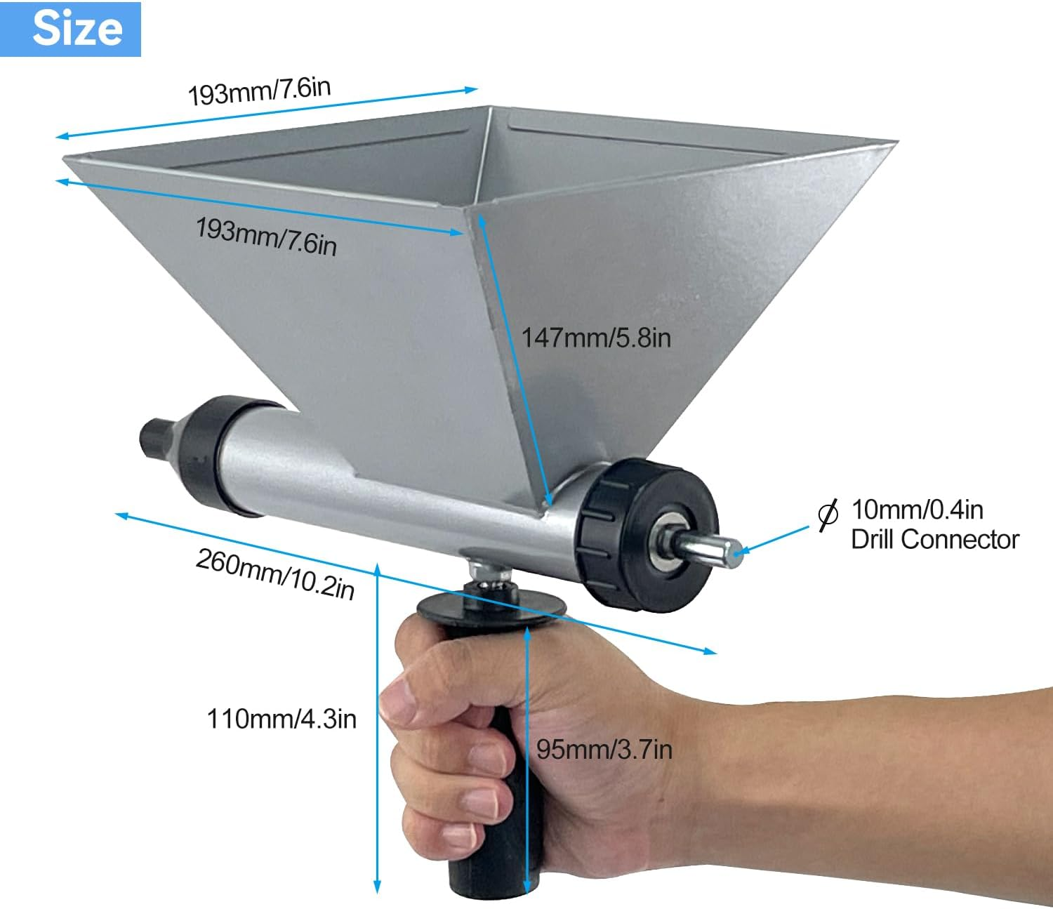 Electric Mortar Grout Gun, Portable Cement Grouting Machine, Reusable Cordless Caulking Applicator Finishing Tool with 8 Nozzles (Without Electric Drill) (1) (Xa017A) image number 2