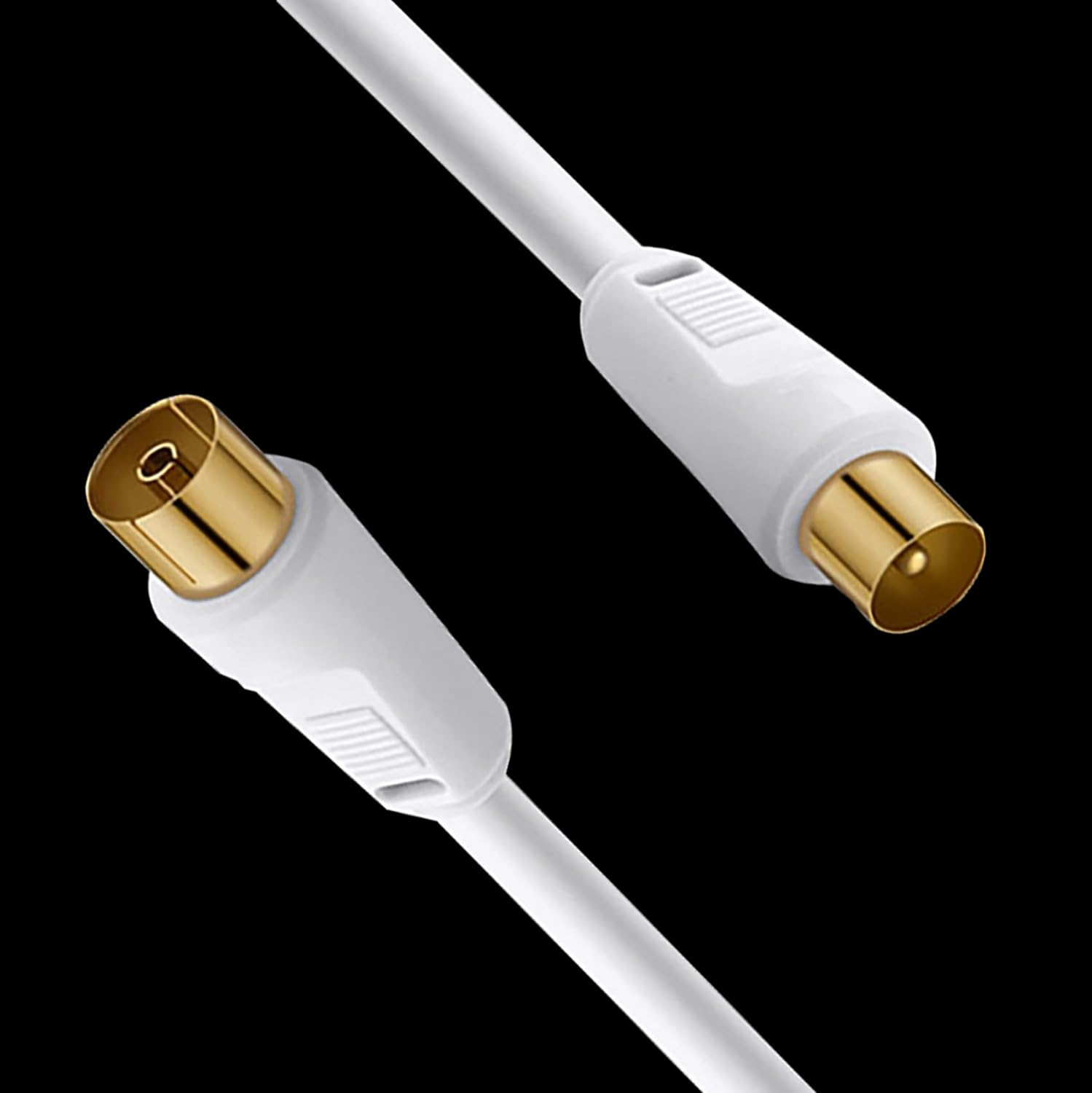 Tunghey TV Aerial Ariel Cable Coaxial Extension Lead Freesat Recorder Male to Female Plug for TV DVD VCR Sky Virgin, Tivo, TV Box, Satellite Antenna Splitter White (5M) image number 1