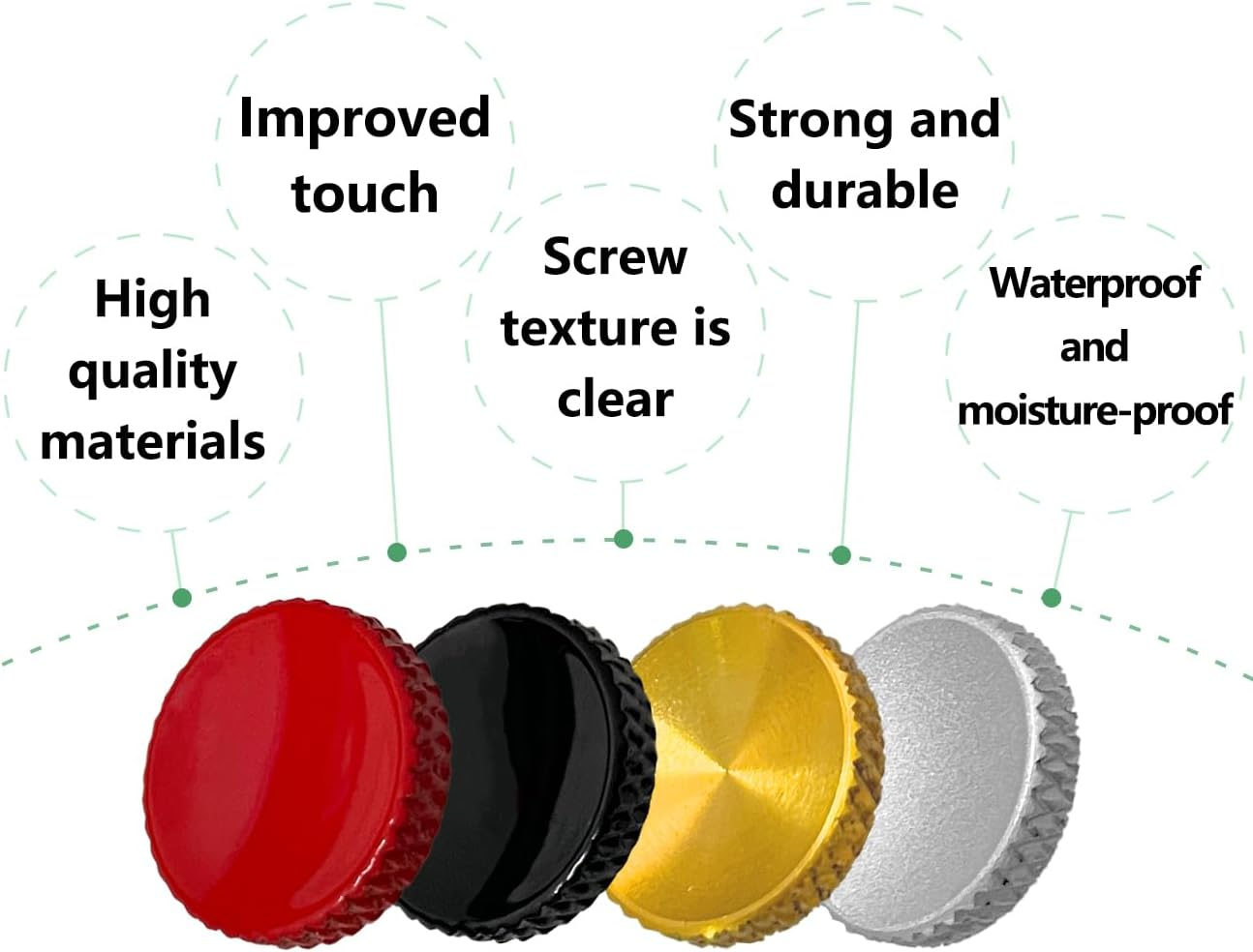 AOYEGIC Pack of 4 Shutter Release Buttons, Camera Shutter Release Button, Compatible with Fuji Camera, Compatible with Leica Camera, Compatible with Canon Camera (Red/Silver/Gold/Black) image number 4