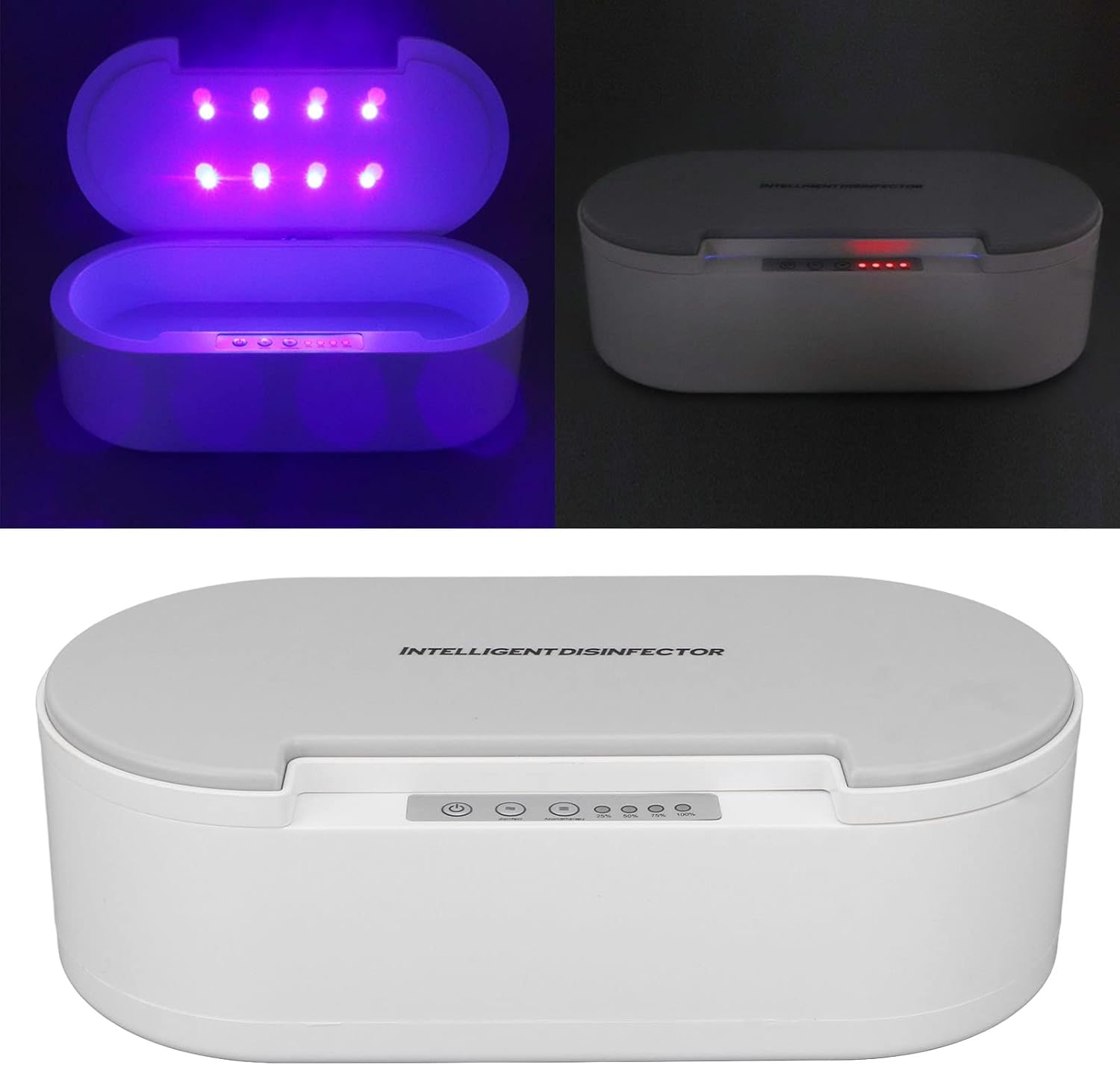 U V Cleaning Box, Nail Tool Disinfection Box with Aromatherapy, 360 Degree Fast Clean, Voice Broadcast, Phone U V for Toothbrush Glasses Nail Tools Keys