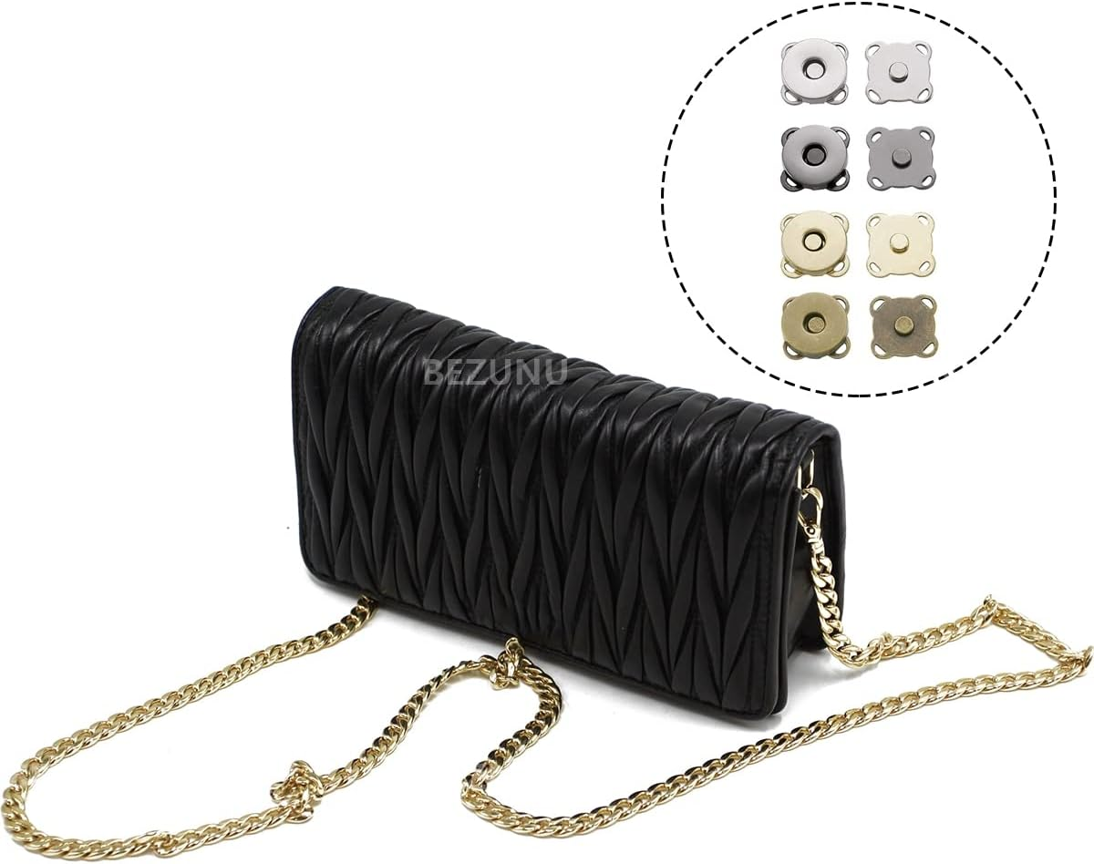 BEZANU Magnetic Button, 16 Set Plum Blossom Magnetic Sewing Clasps Snaps for Clothes, Handbag, Leather Sewing, DIY Crafts (14Mm, 4 Colors) image number 1