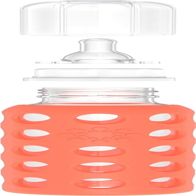 Lifefactory Lifefactory Glass Baby Bottle with Protective Silicone Sleeve, Papaya 265 Ml, , Papaya, , 265Ml, 290 Grams image number 6