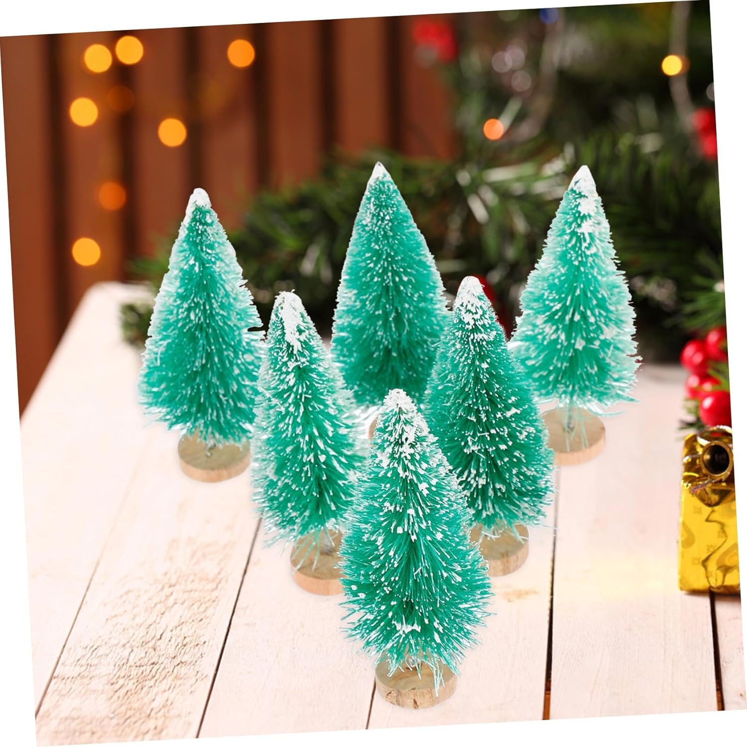Mini Christmas Tree Box 12 Pcs Set PVC Christmas Decor Ornament Adornment for Home and Party image number 6