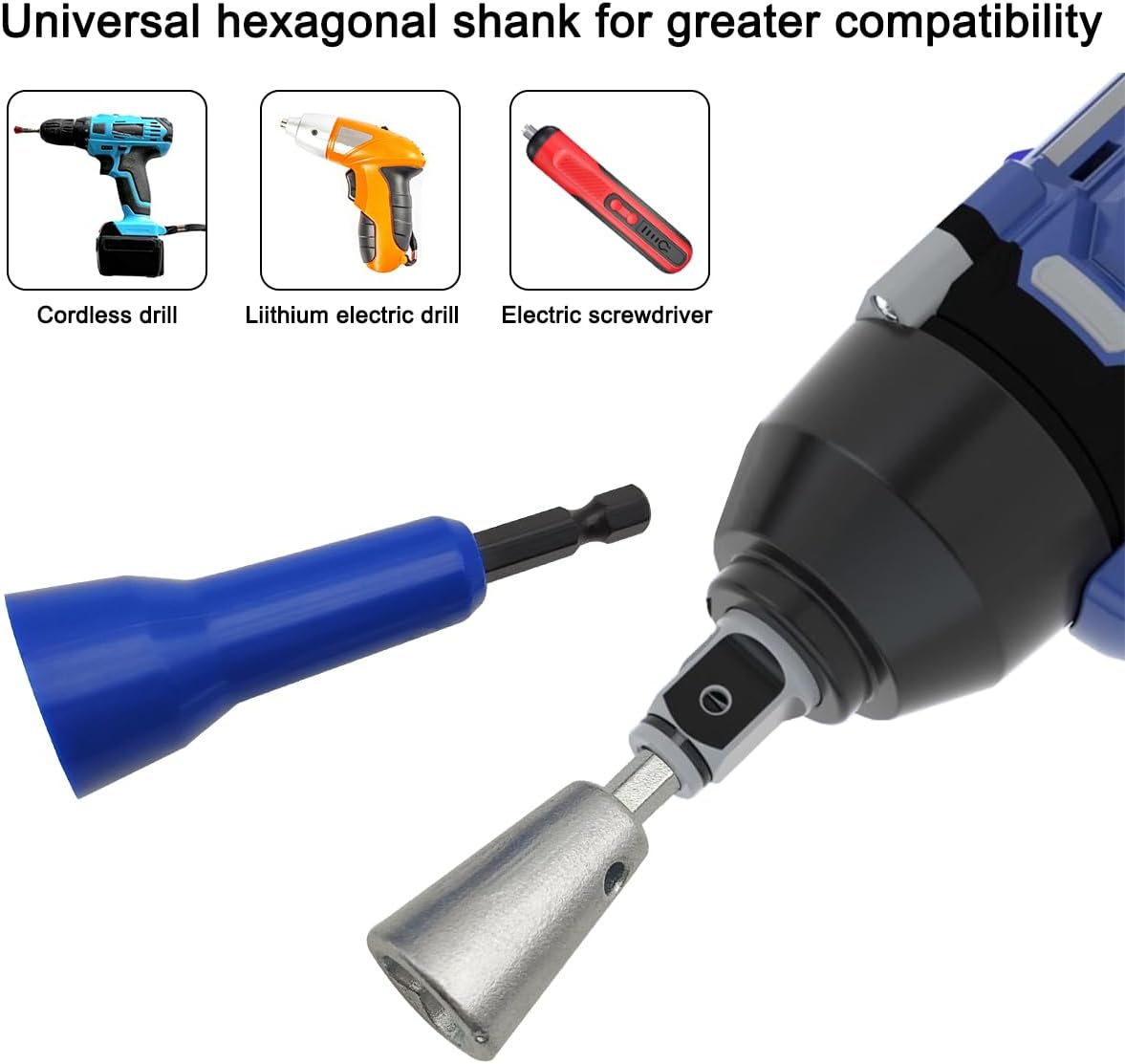 AFUNTA 2 PCS Wire Twisters Tool for Drill, Wire Connectors Wire Nut Twisters Wire Twisting Connector Socket with 50 PCS Insulating Wire Caps image number 3