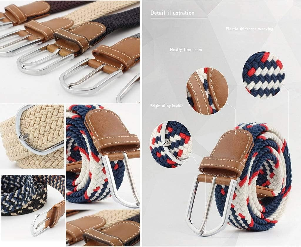 Bigood Womens Stretch Canvas Elastic Woven Braided Belts Dress Belt image number 7