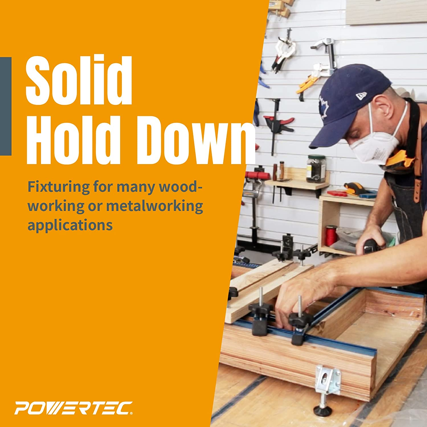 POWERTEC 71082 T-Track Mini Hold-Down Clamp, 3-5/8" L X 3/4" W image number 4