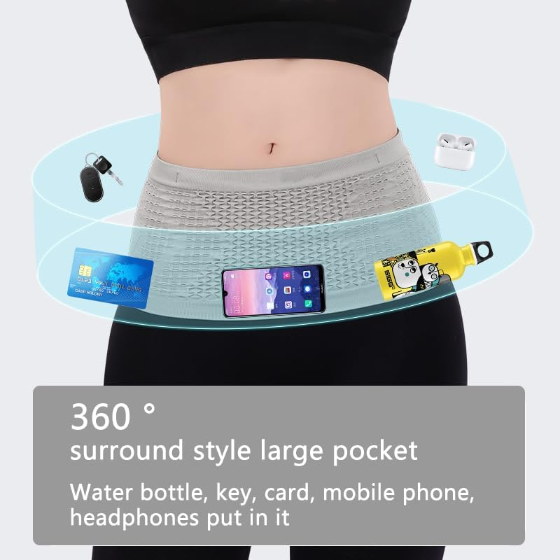 Running Lightweight Waist Bag with Water Bottle, Women'S Invisible Night Marathon Belt, Men'S Sports Fitness Phone Storage Waist Bag image number 6