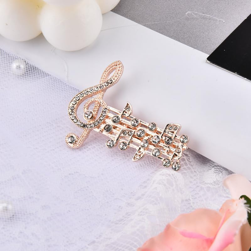 Rhinestone Music Note Brooch Pin for Women Gold Music Clef Brooches for Music Lovers Student Teachers Graduation Musical Themed Gift Pianist Singer Musician Christmas Birthday Gifts image number 6