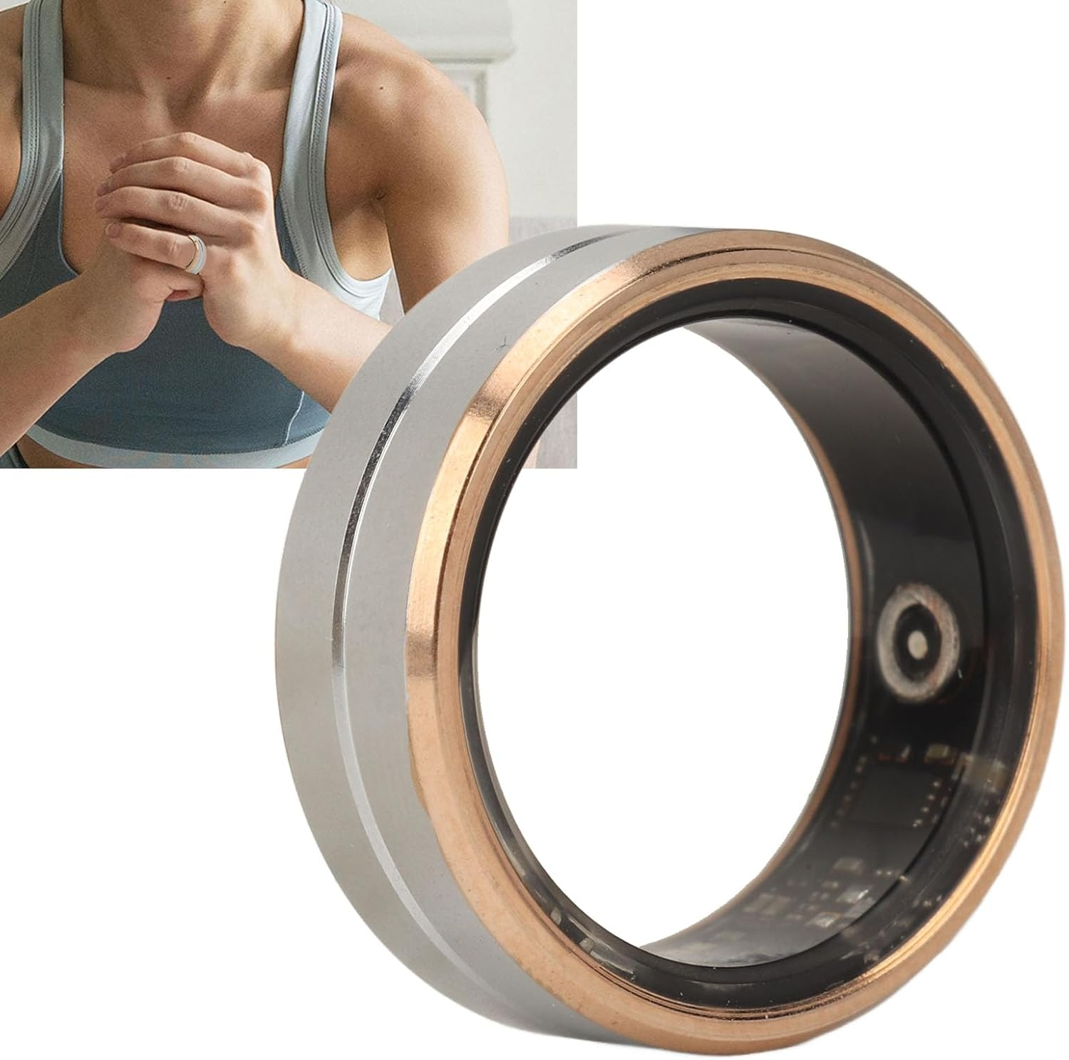 Smart Ring Health Tracker, Universal Wearable Smart Ring with Remote Camera Control, IP68 Waterproof Sports Ring with APP for Men and Women (10) image number 4