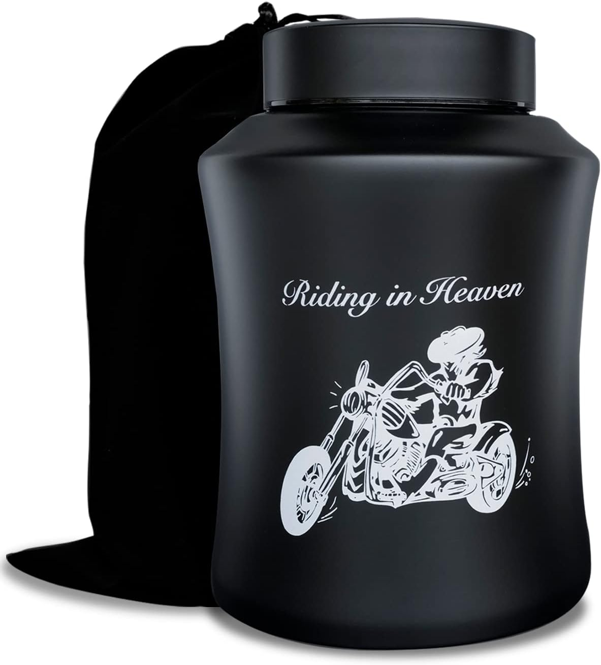 Large Cremation Urns for Adult Male-Female Ashes, up to 220 Lbs Decorative Urn for Rider Human Ashes with Velvet Bag(Motorcycle)