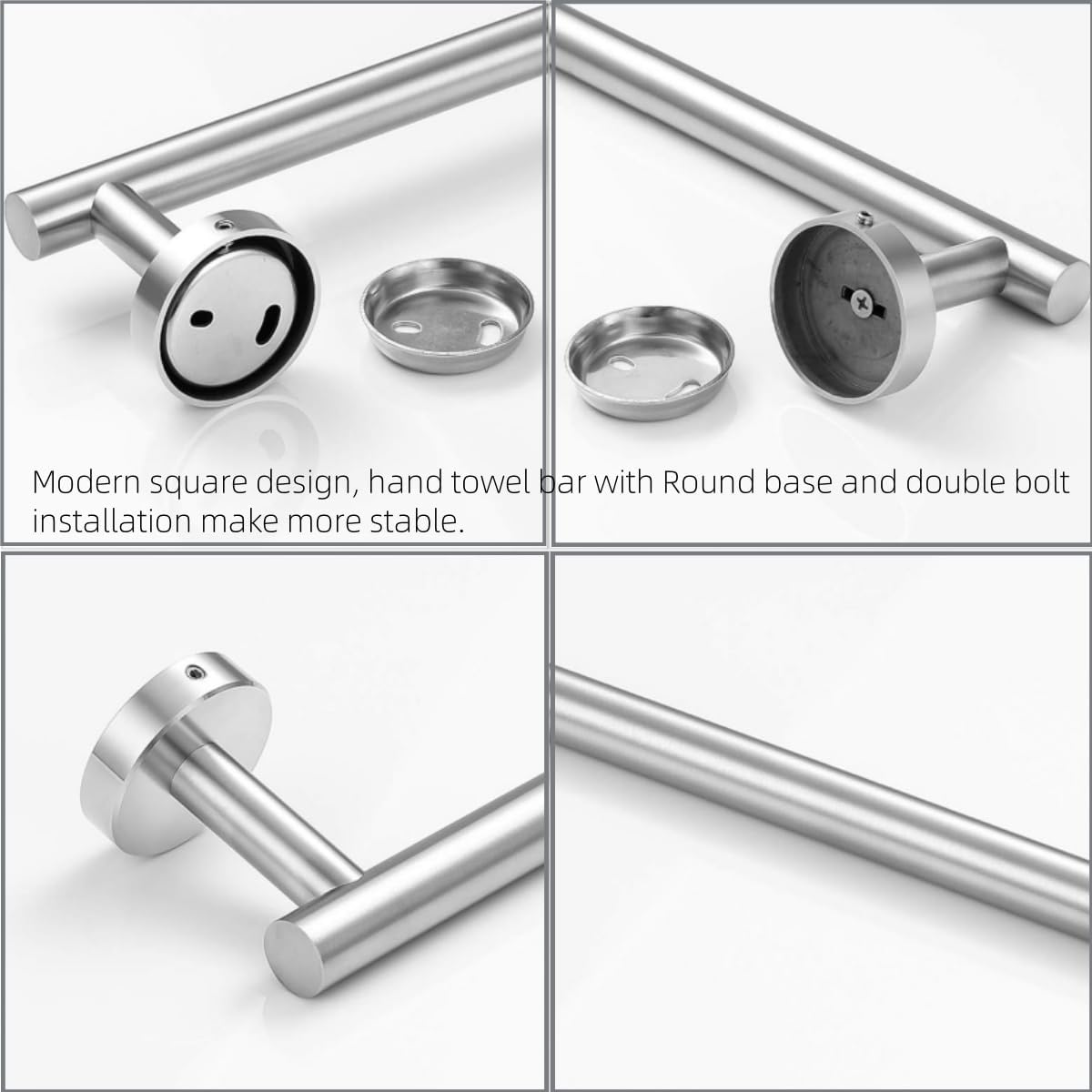 Towel Bar Wall Mounted, Stainless Steel Towel Racks for Bathroom, Includes Wall Mounting Hardware for Bathroom, Kitchen, Bedroom Wall Mounted - Single Layer Shower Towel Hanger Rod(Brushed Nickel) image number 4