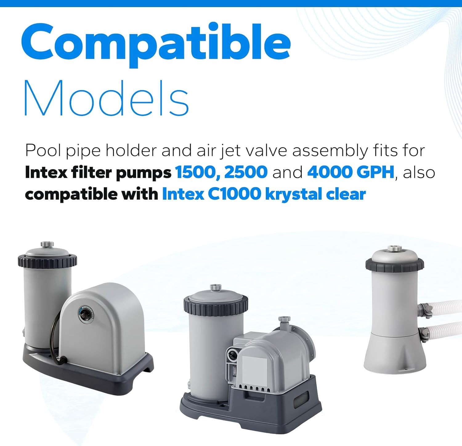 Pool Pipe Holder Air Jet Valve Kit for Intex above Ground Pool, Pool Hose Holder Compatible with Intex Replacement Part 637R 12363 12368 image number 5