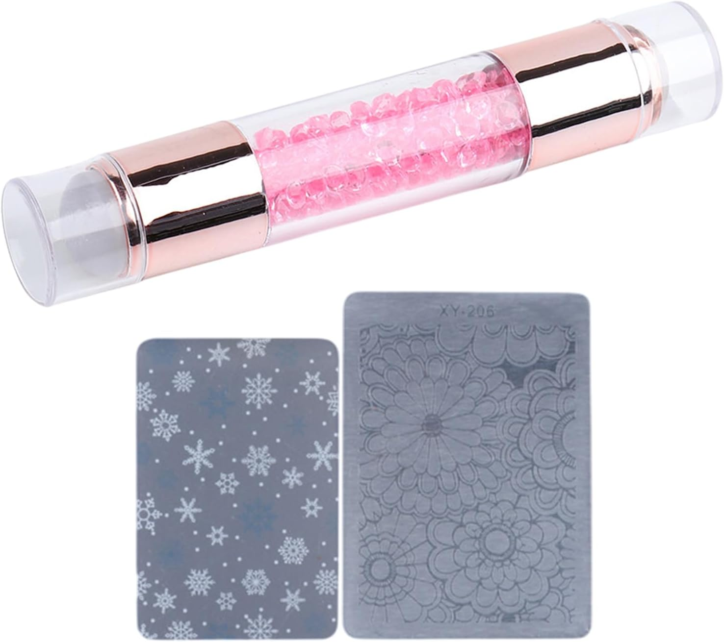 GEUGECY Nail Stampers - Stamping Pens | Rhinestone Embellished Double Ended Stamping Pens Tool for Manicure Home Practice Nail Salon