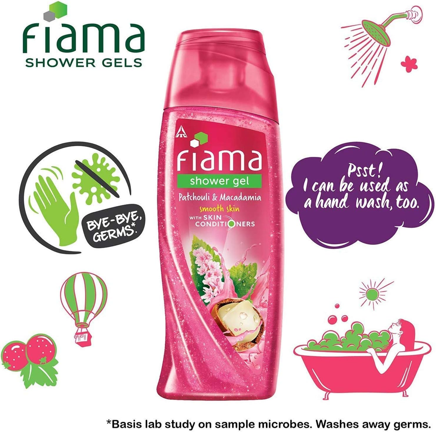 Fiama Shower Gel Patchouli & Macadamia Pure Indulgence Bodywash with Skin Conditioners, 250Ml (Pack of 3) image number 1