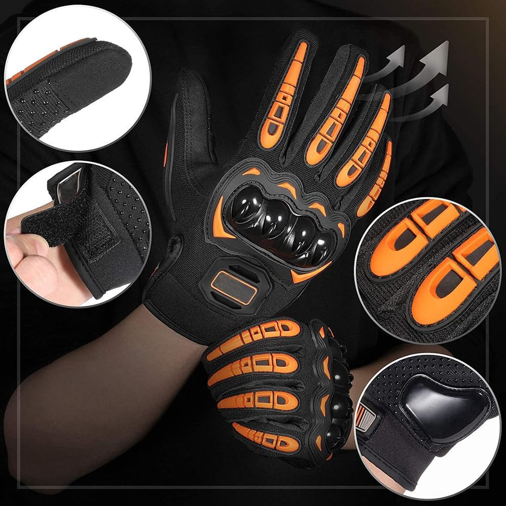 Full Finger Touchscreen Motorcycle Gloves for Men and Women - Ideal for BMX, ATV, MTB Riding, Road Racing, Cycling, Climbing, and Motocross image number 3
