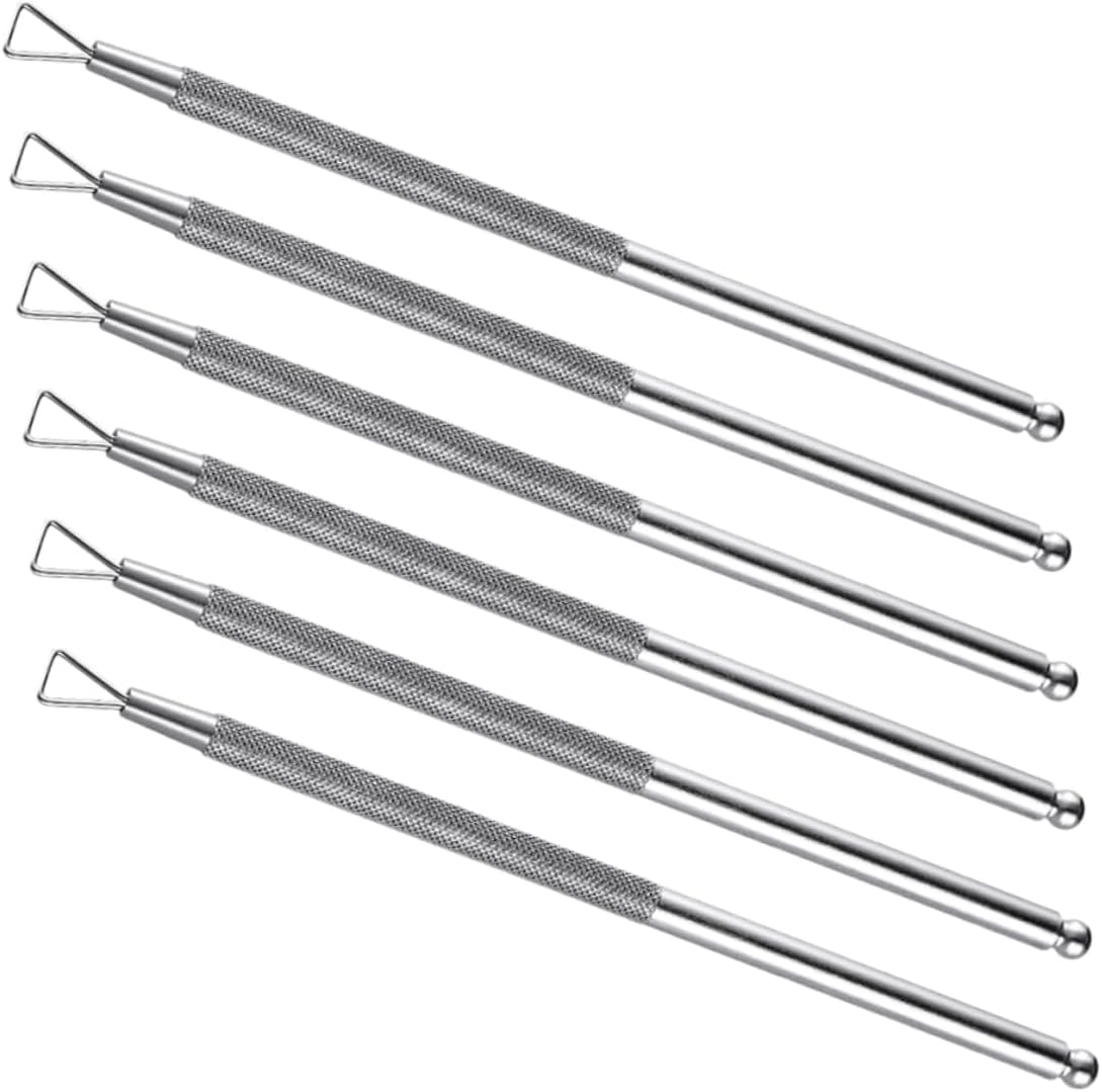 NOLITOY 6Pcs Stainless Steel Cuticle Pusher Gel Polish Remover Tool for Polish Removal Cuticle Care