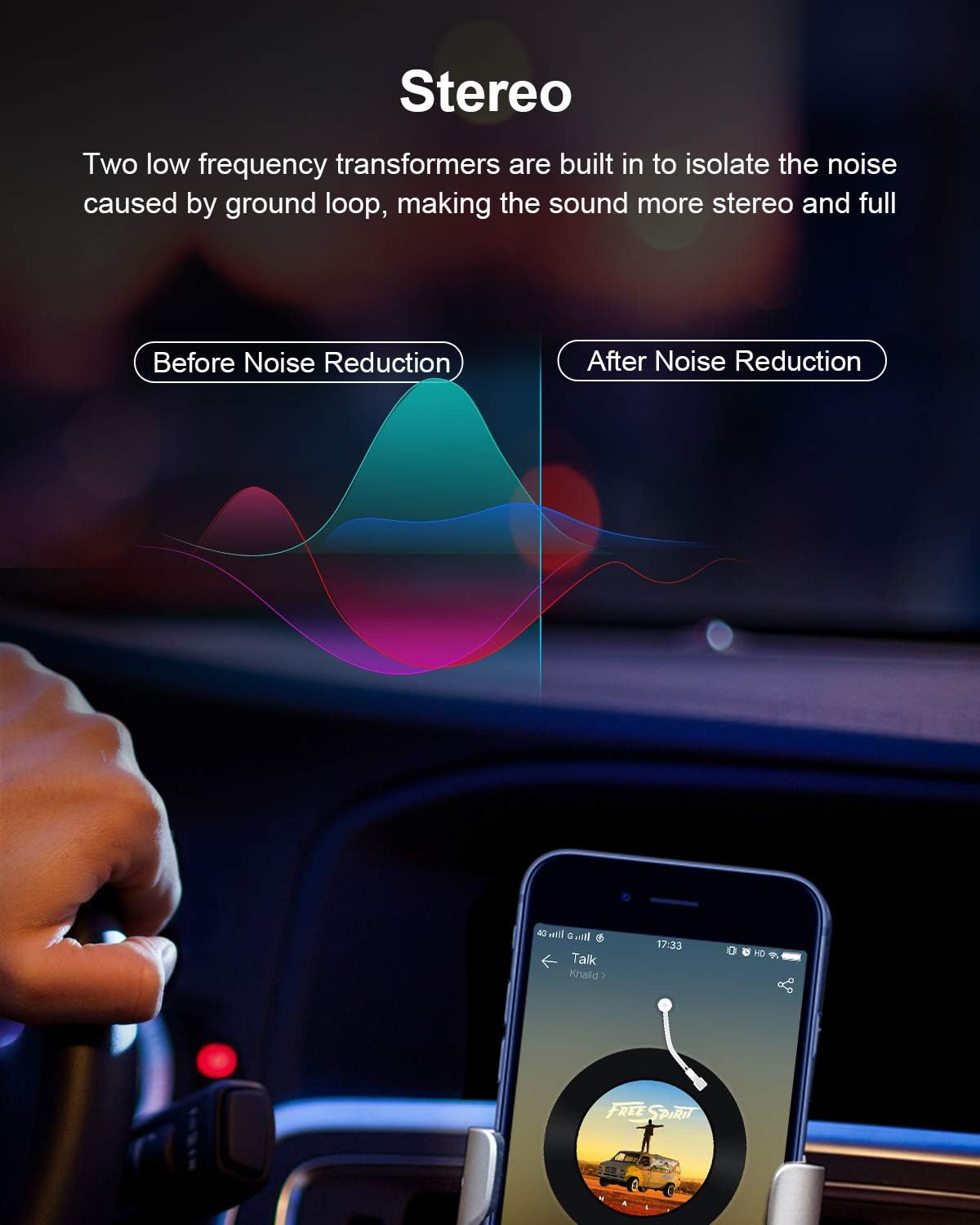 Hagibis Ground Loop Noise Isolator for Car Audio/Home Stereo System with 3.5Mm Audio Interface image number 4