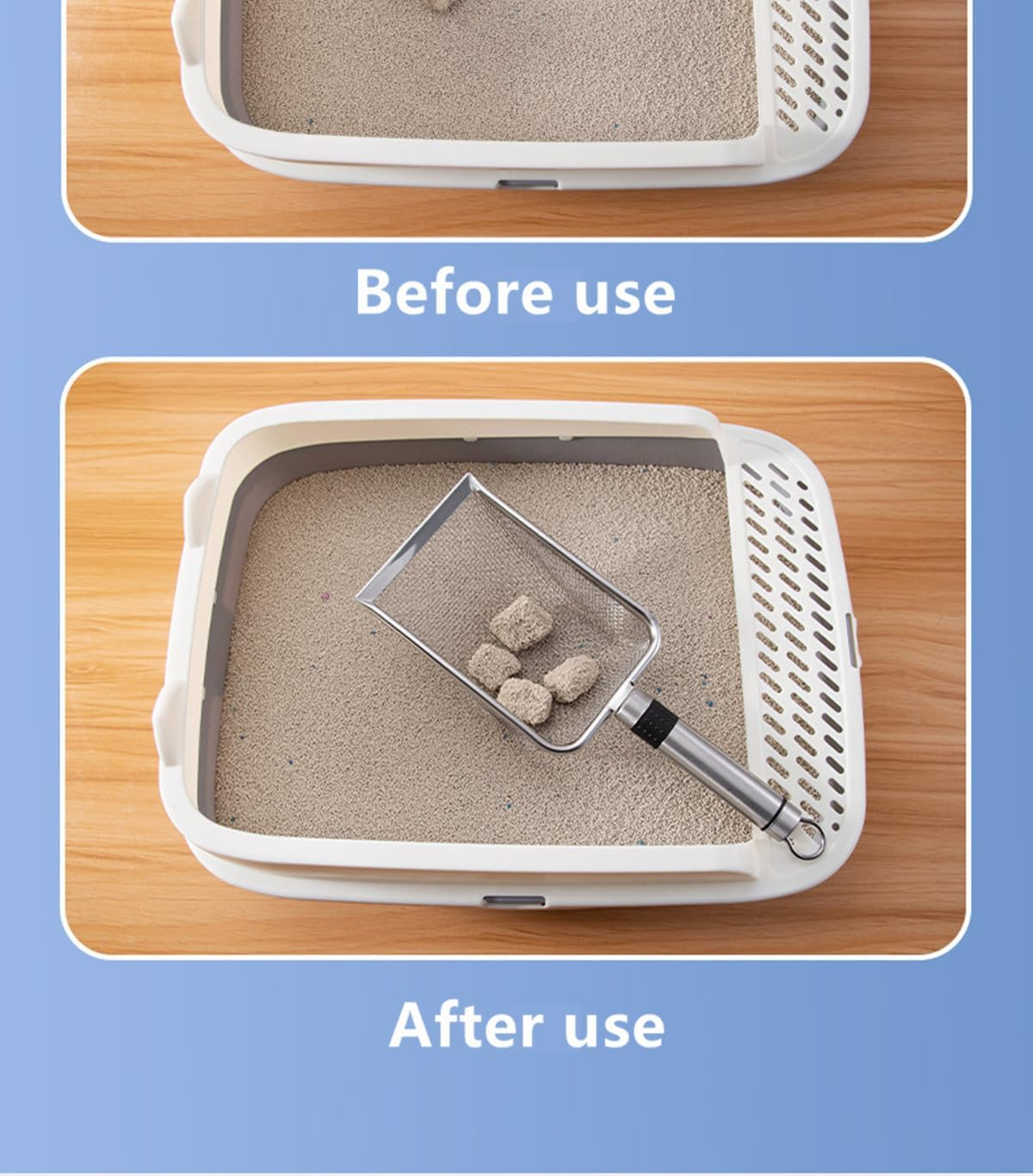 Stainless Steel Cat Litter Scoop,Stainless Steel Fine Mesh Sand Shovel,Cat Feces Screening Clean Shovel image number 4