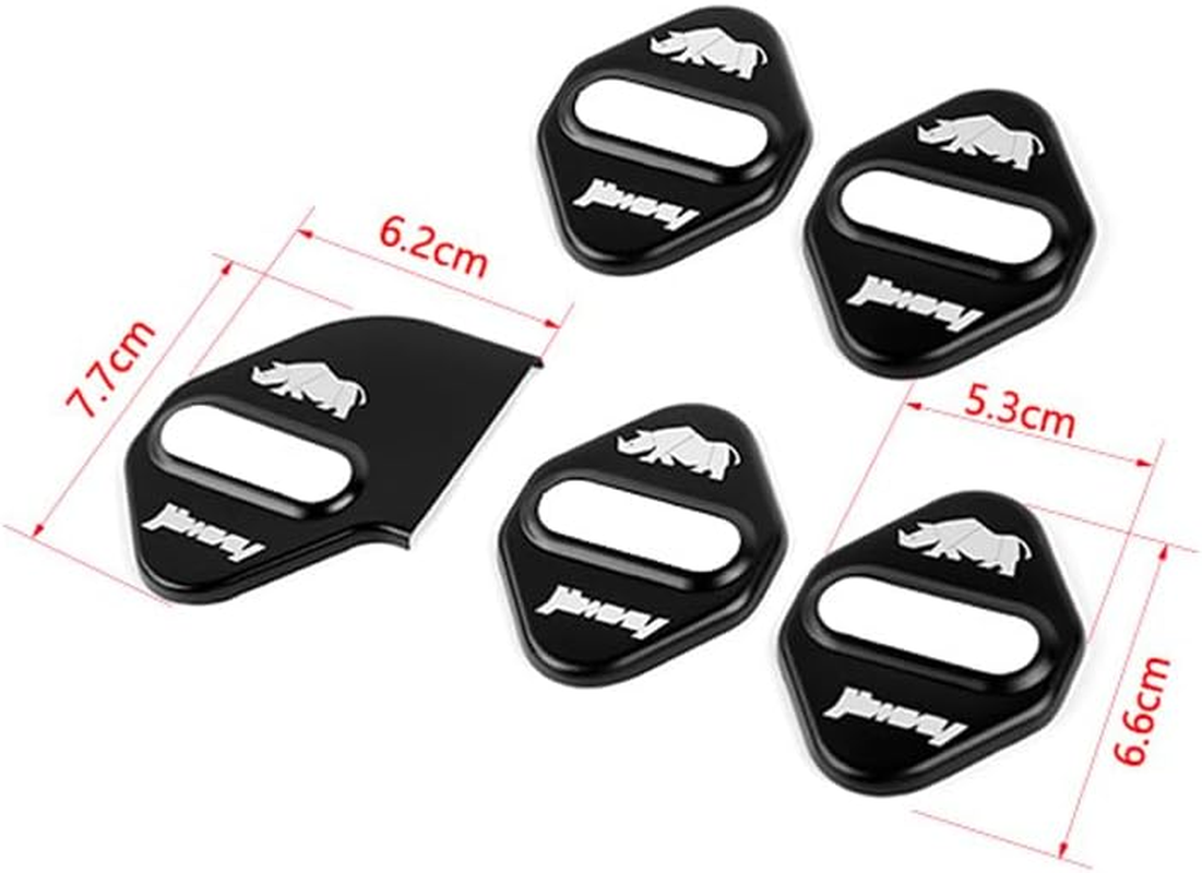 For Jimny Door Lock Cover, Aluminum Alloy Car Door Lock Latches Cover Protector Compatible with Suzuki Jimny 2019 2020 2021 2022 2023 Car Accessories (B, Black) image number 7