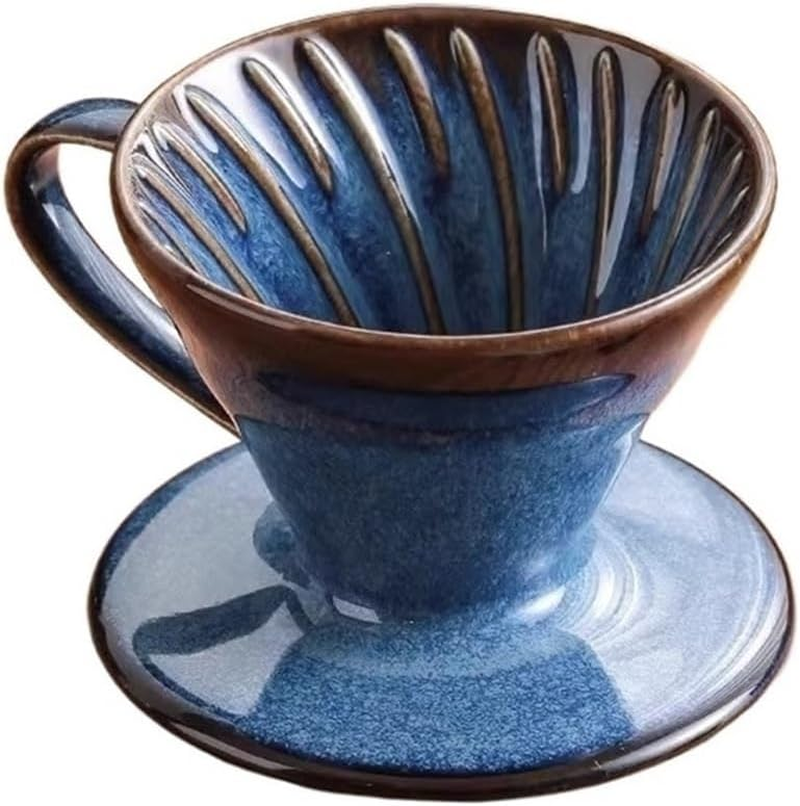 KFKAA V60 Pour over Coffee the Coffee Dripper Is a Simple and Exquisite Single Cup Brewing Device Coffee Drip Machine Suitable for Offices and Apartments Size02 (Blue) image number 3
