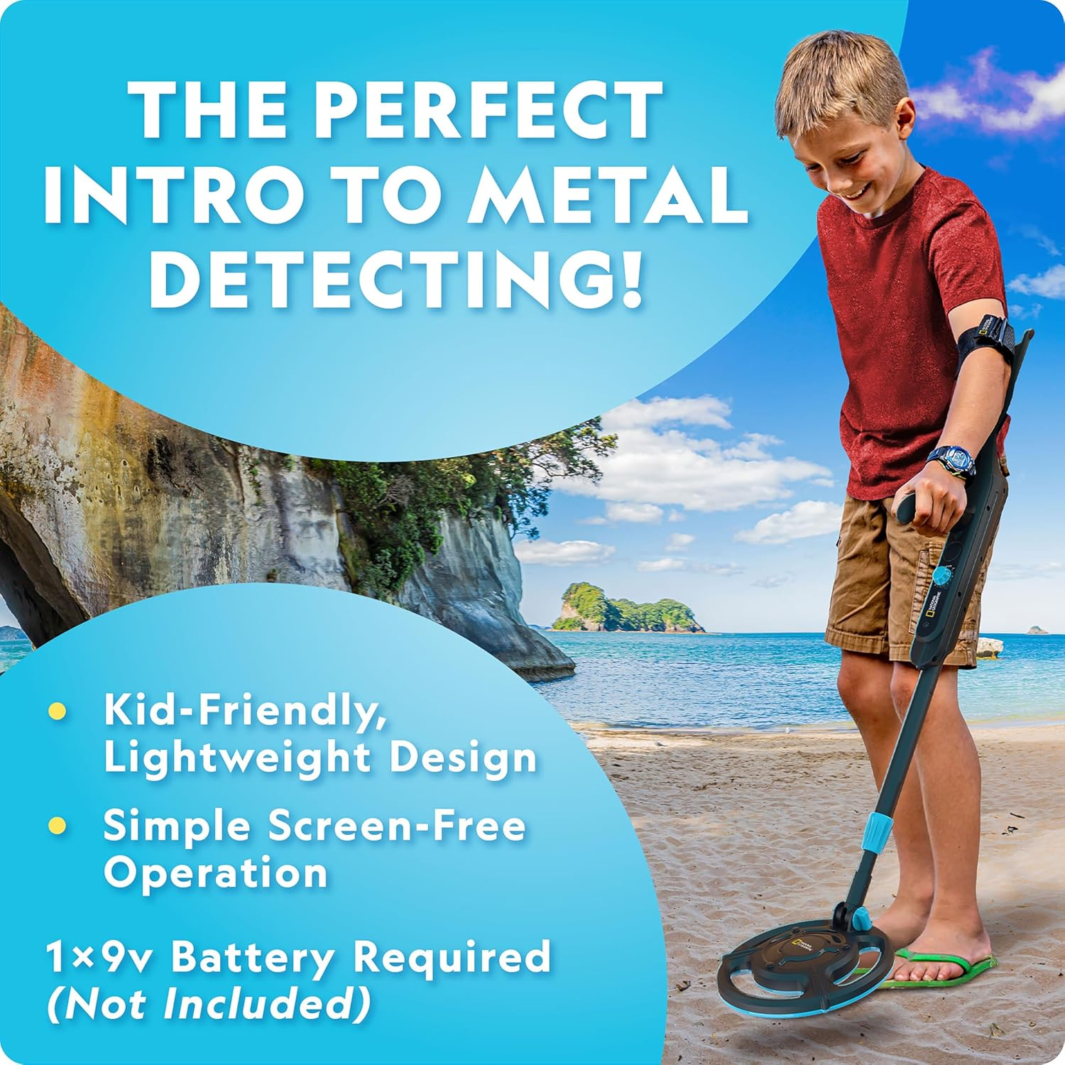 National Geographic Starter Metal Detector Kit for Kids - Metal Detector with 18.8 Cm Waterproof Coil & Trowel, Gold Detector, Beach Metal Detector image number 5
