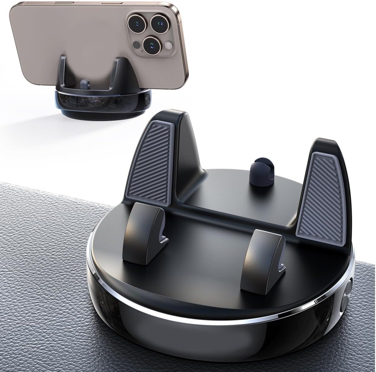 Car Phone Holder, 360&deg; Adjustable & Avoid Sun Glare Car Mount, Slip Free Spring Snap Design Dashboard Phone Holder, Phone Holders for Your Car Compatible with Smartphones, GPS Devices image number 3