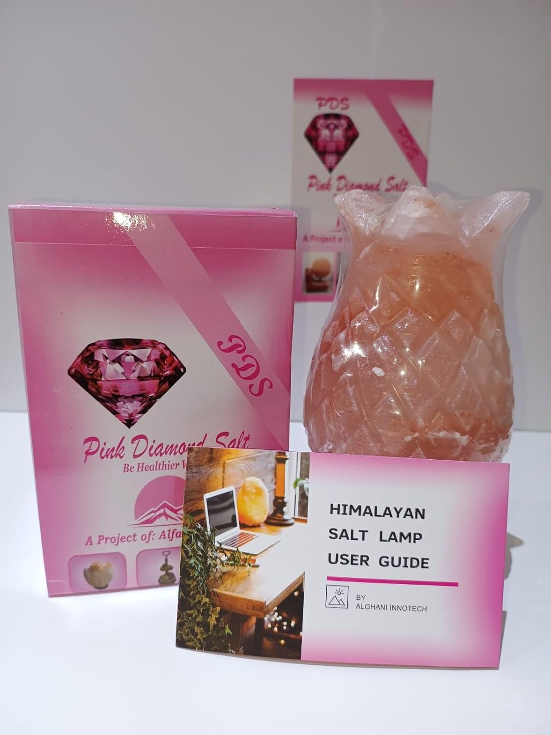 Himalayan Premium Multi Colour Pineappple Salt Lamp 100% Authentic, Beautifully Hand Crafted Pineappple Salt Lamp Comes with Complete Electric Fitting image number 1