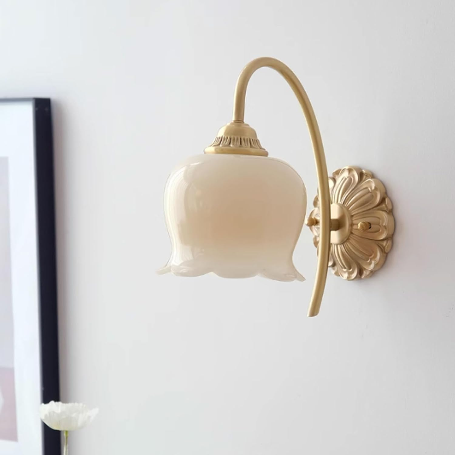 Wall Lamp LED Wall Mounted Lights Mirror above Brushed Brass Hallway Wall Lamp Wall Lamp for Bedroom Living Room Porch Wall Lighting