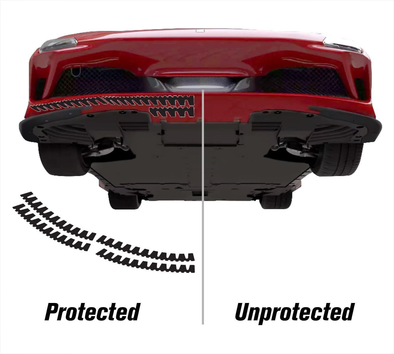 Scrape Protector 8 Pack Front Bumper Scrape Guard anti Scratch Kit for Low Cars, Carbon Fiber Splitters, DIY Kit image number 5